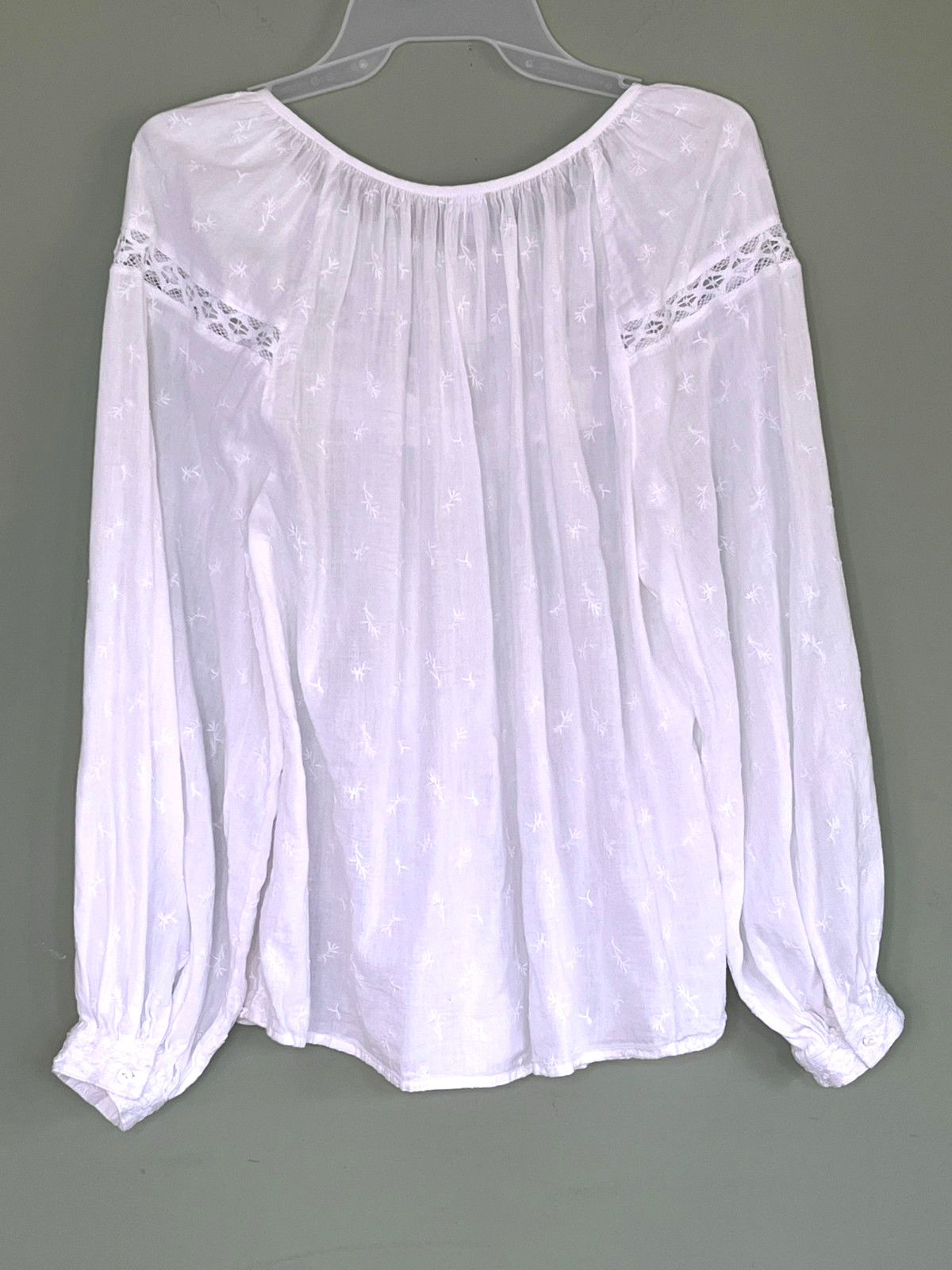 Old Navy Top Peasant Cottagecore Clean Girl Lace Embroidered sz XS Tall