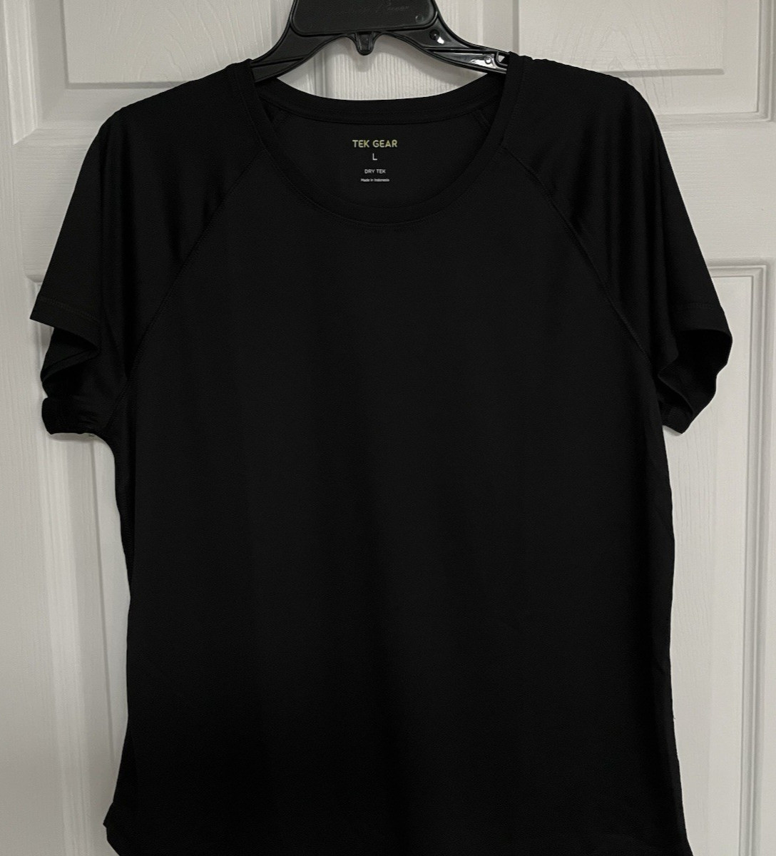 TEK GEAR Dry Tek Black Short Sleeve Athletic Workout Pullover T-Shirt Top Size L