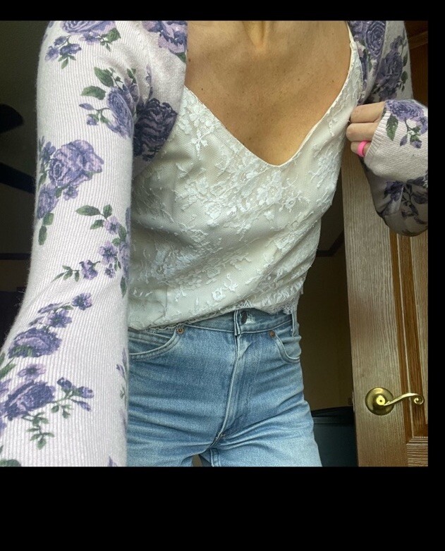 GUIZIO Micro Cardigan & Amiri Lace tank XS bundle