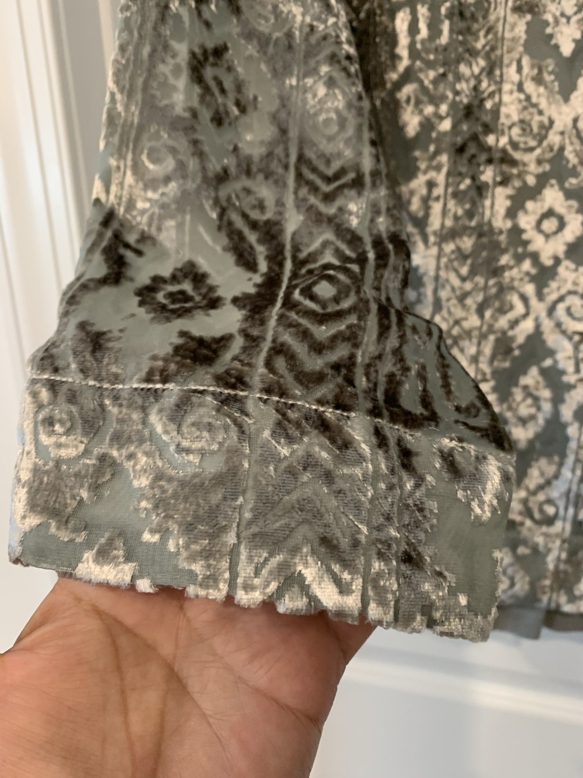 Soft Surroundings Grey Velvet Lazer Cut Tunic Blouse 3X NWOT
