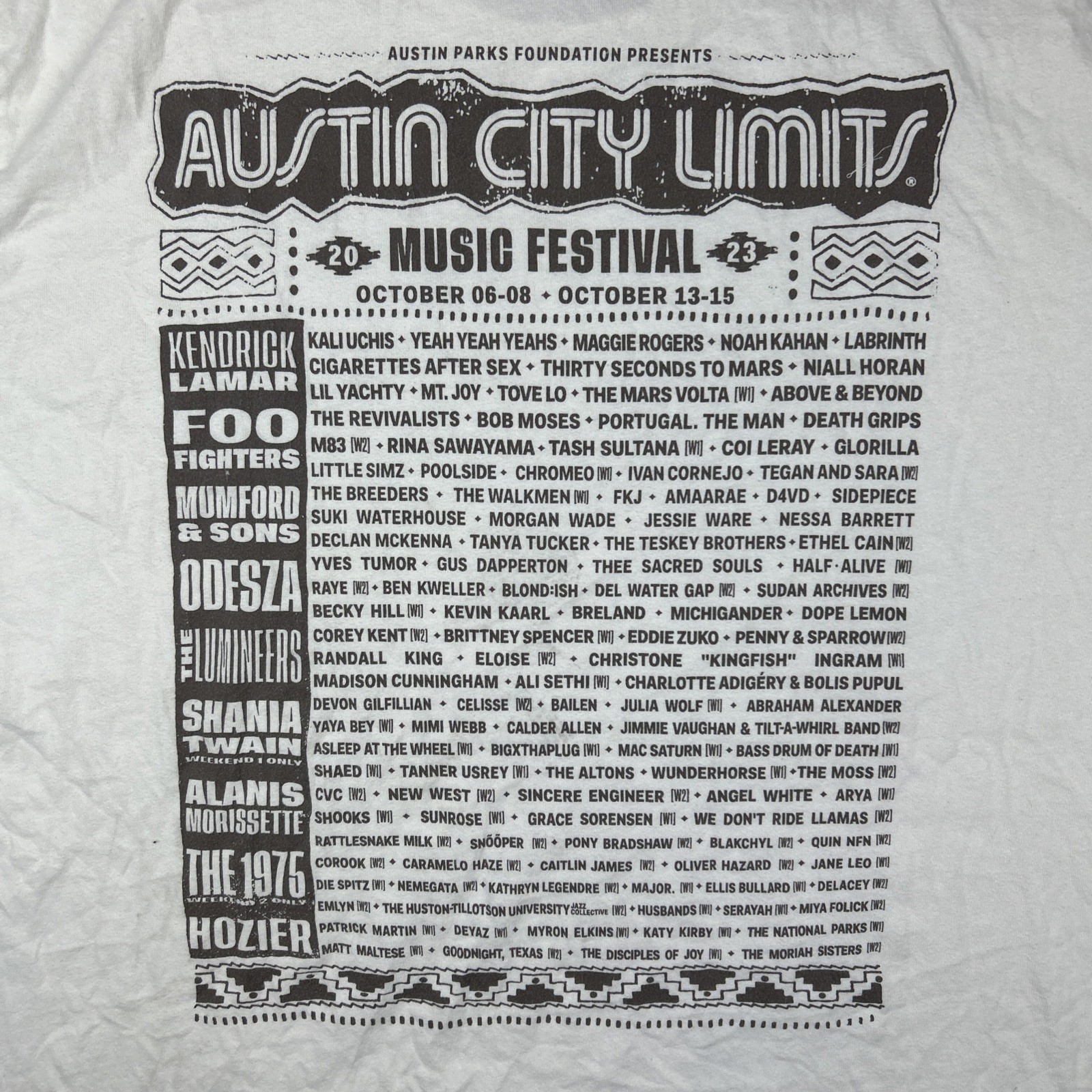 Austin City Limits Graphic Tee 2023 Size 3XL Band Music Festival Texas ACL