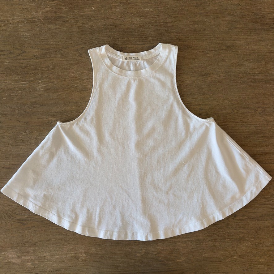 Free People We The Free Open Oversized Sleeveless Swing Tank Top-White-Sz Medium