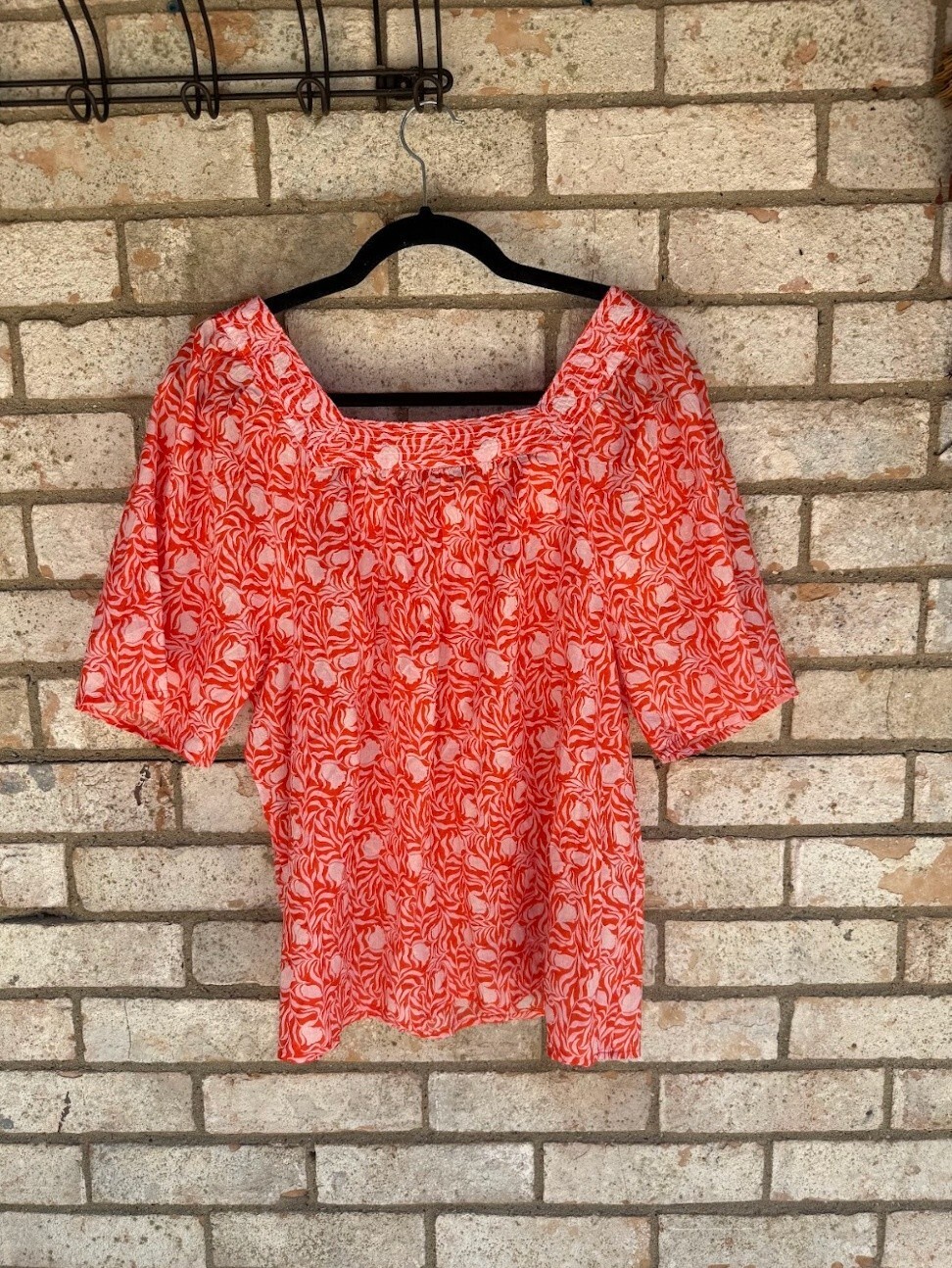 Style & Co Tops Orange/White Size L