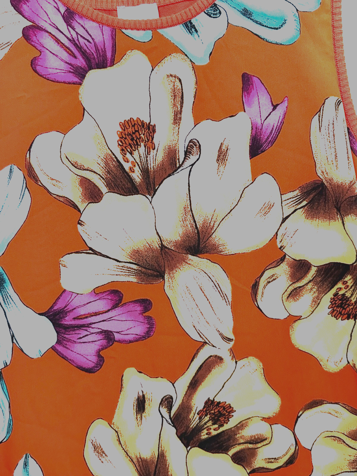 NWOT! CHICO’s Size 2 (Large) Tropical Orange Tank Shell Top w/Floral