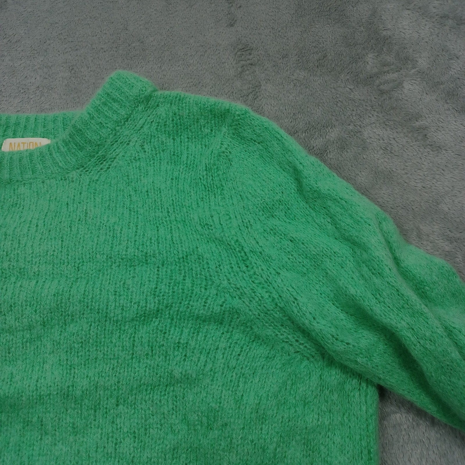 Nation Los Angeles Top Womens Large Green Cashmere Pullover Preppy