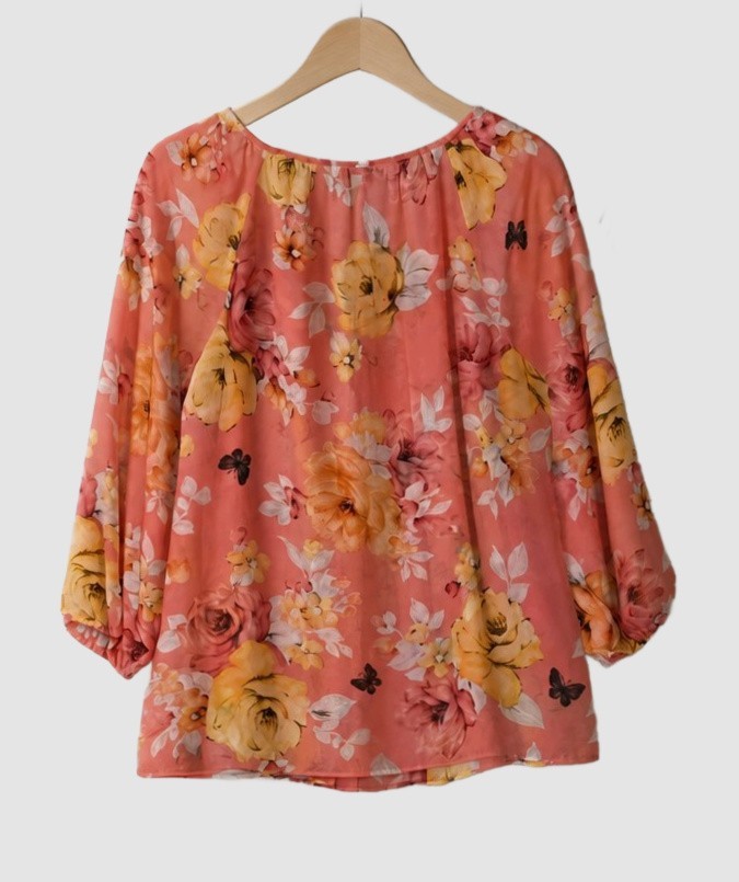 CHARTER CLUB Large (10-12) Beautiful Floral Blouse Top
