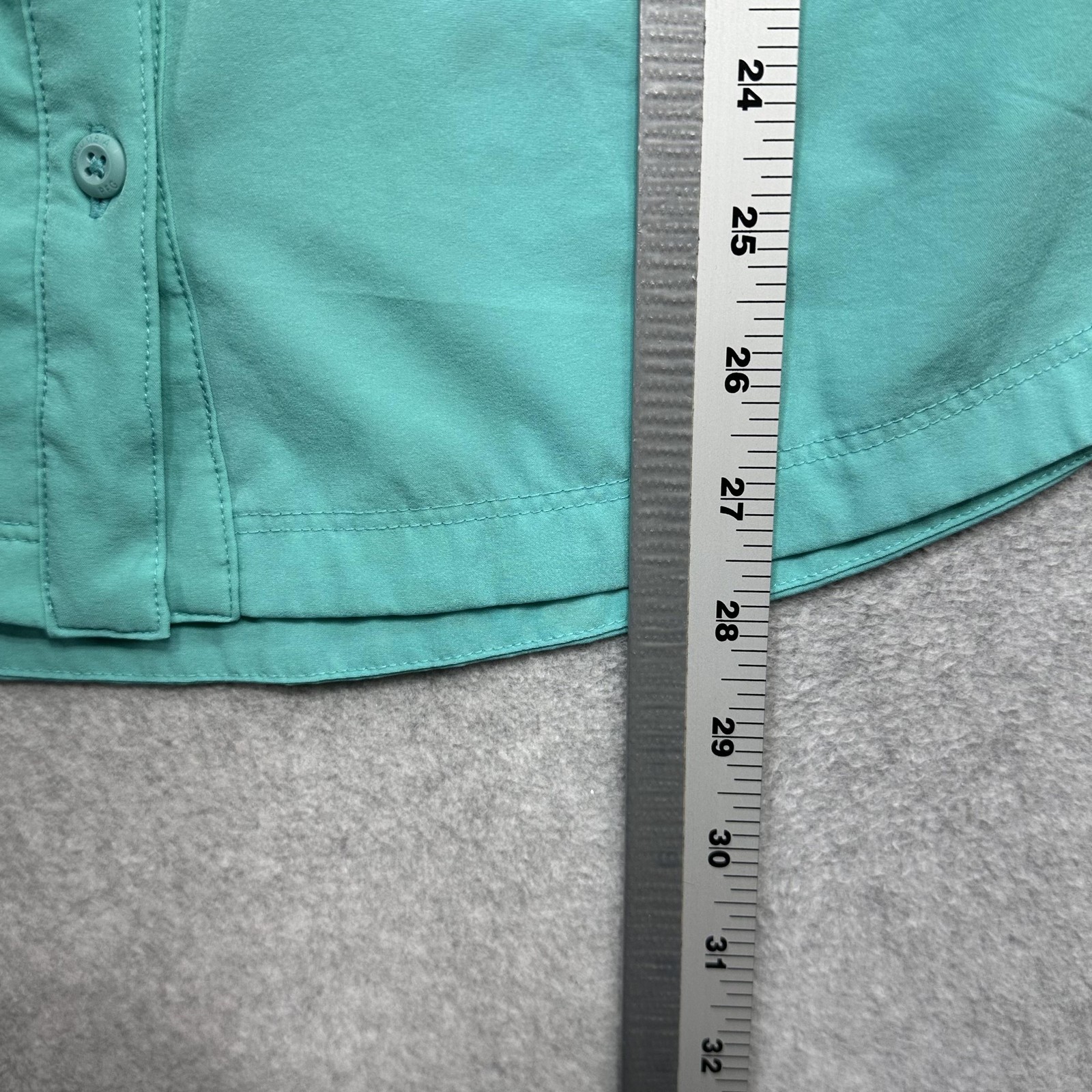 Columbia PFG Shirt Women Medium Green Vented Fishing Coral Point Long Sleeve
