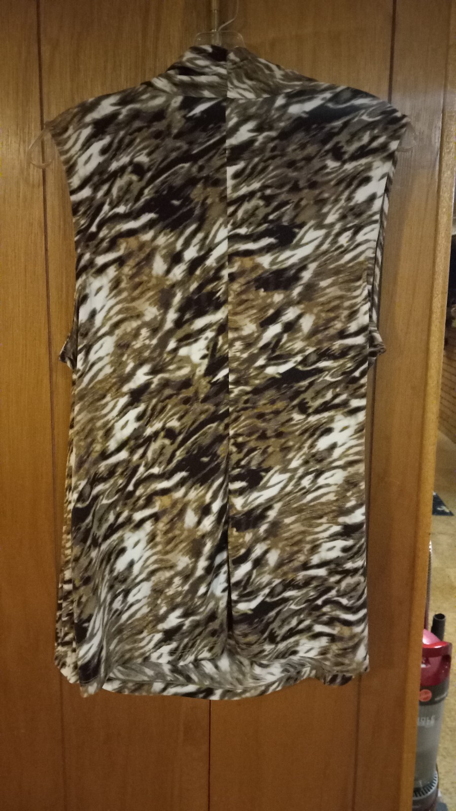 SOFIA animal print halter draped cowl style sleeveless blouse! 1x-2x
