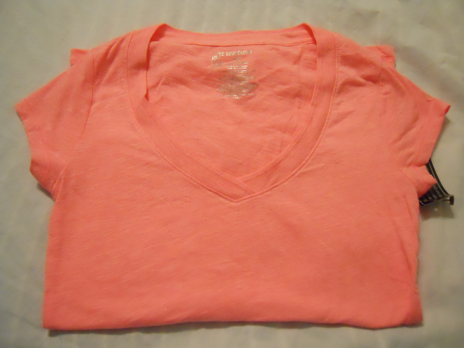 Basic Women Tee Shirts Juniors Plain V-Neck Top NEW