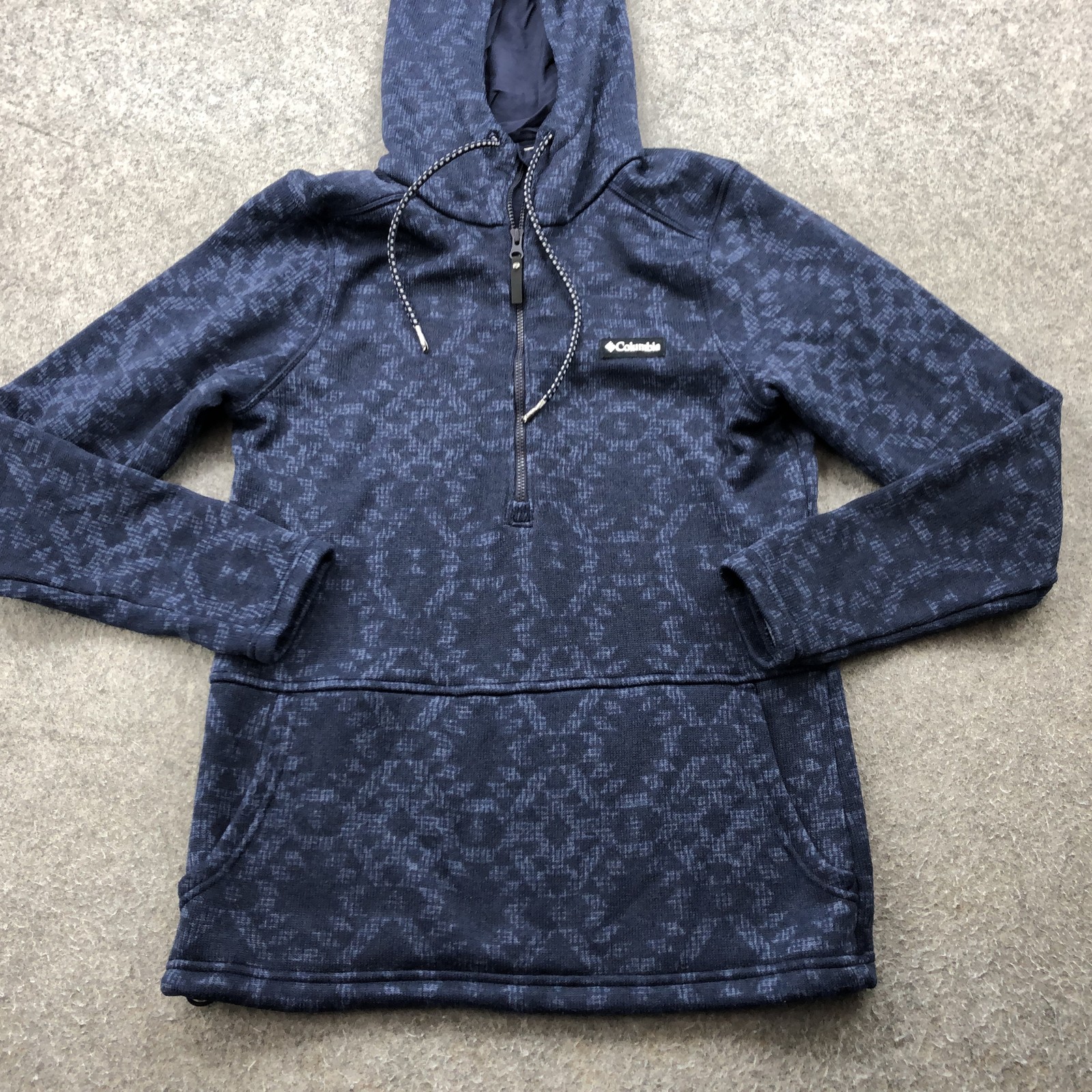 Columbia Hoodie Womens XS Patterned Geometric Pullover Half Zip Hood Sweatshirt