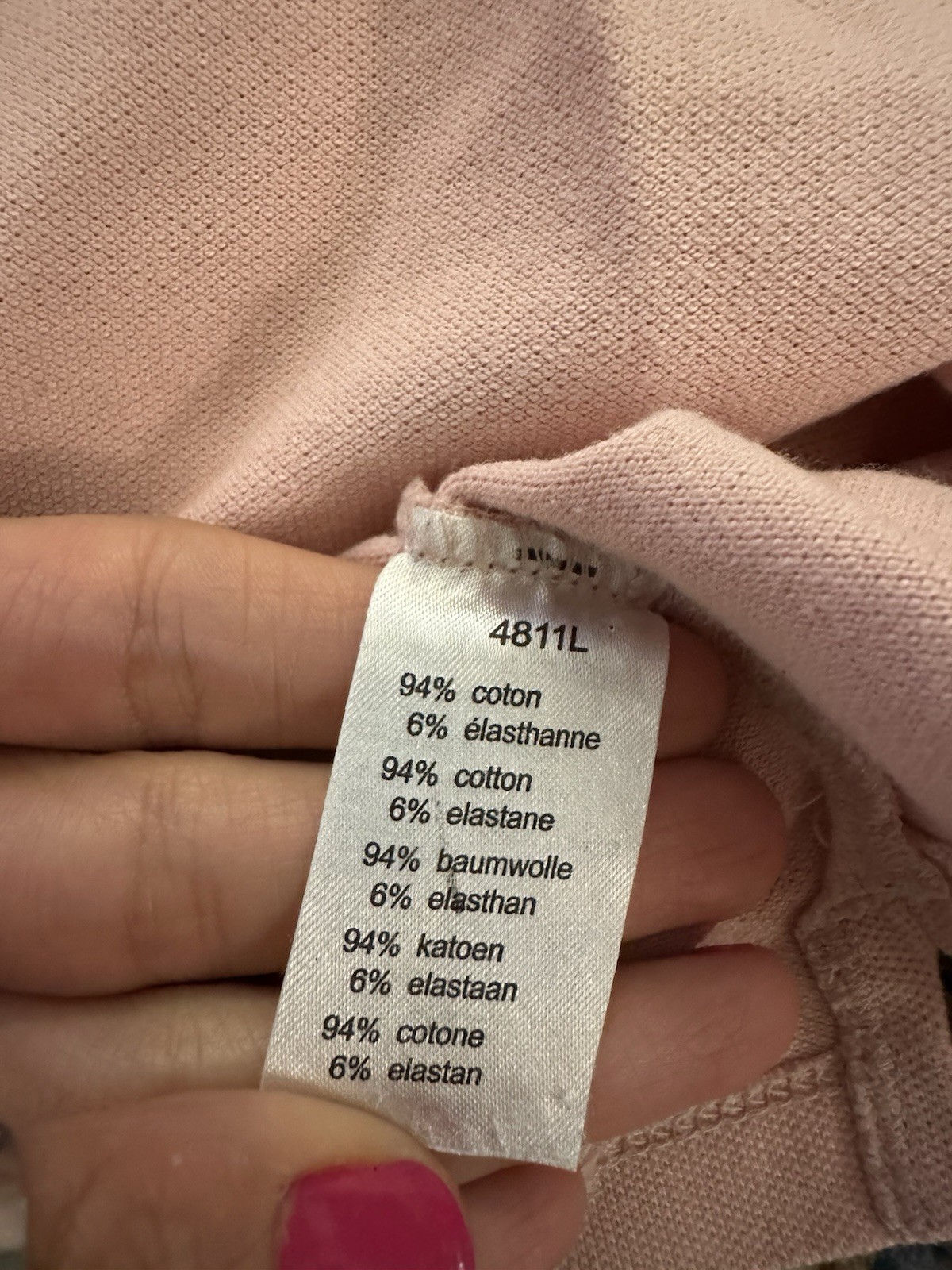 Lacoste Women’s Pink Long Sleeve Polo Shirt Stretch Knit Logo Button Size 36