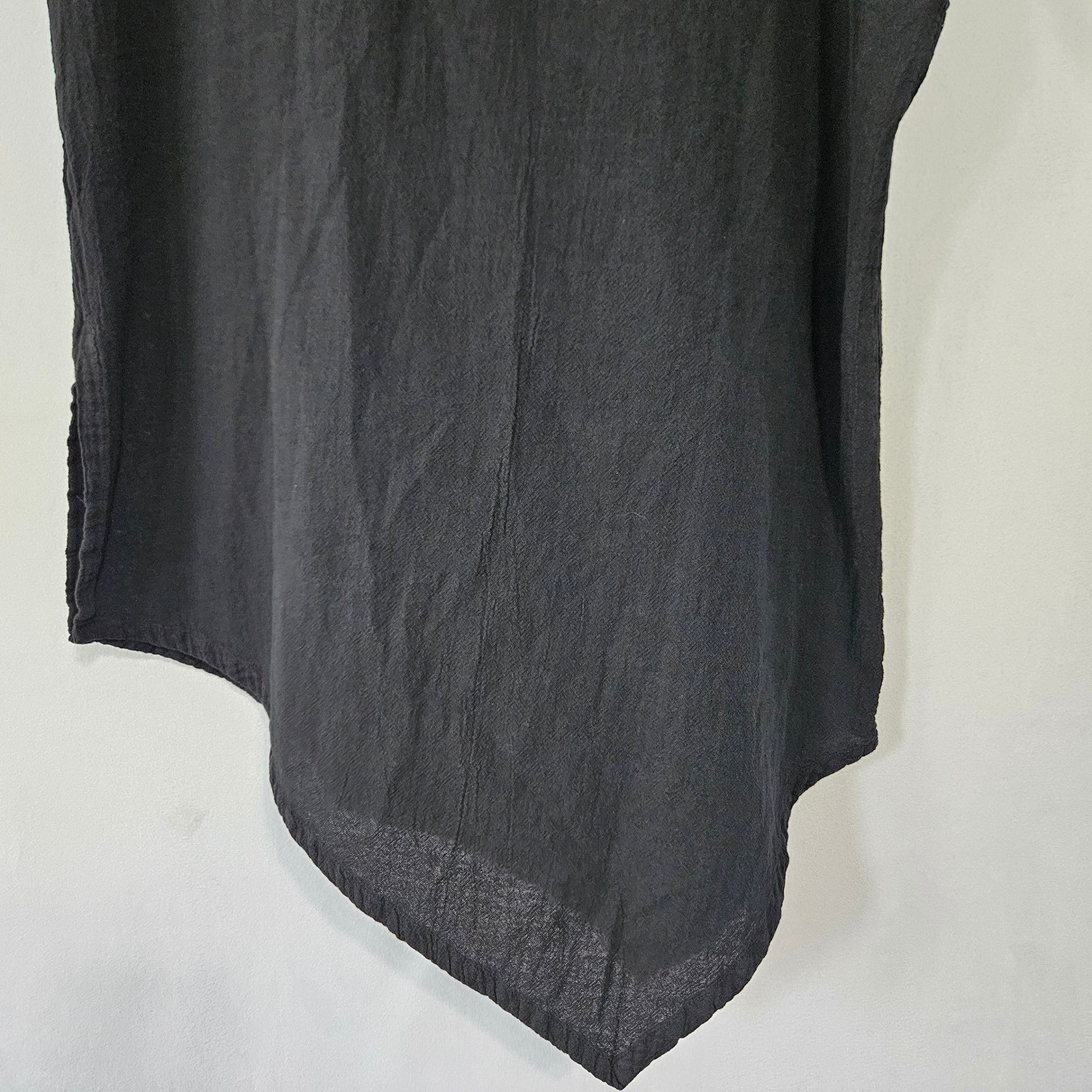 Oh My Gauze Top 2 Black Cowl Neck Asymmetrical Sleeveless Cotton Boho Minimalist