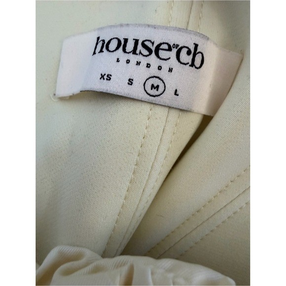 House of CB Cream Ruched Corset Bustier Top Cotton Blend Women’s Medium