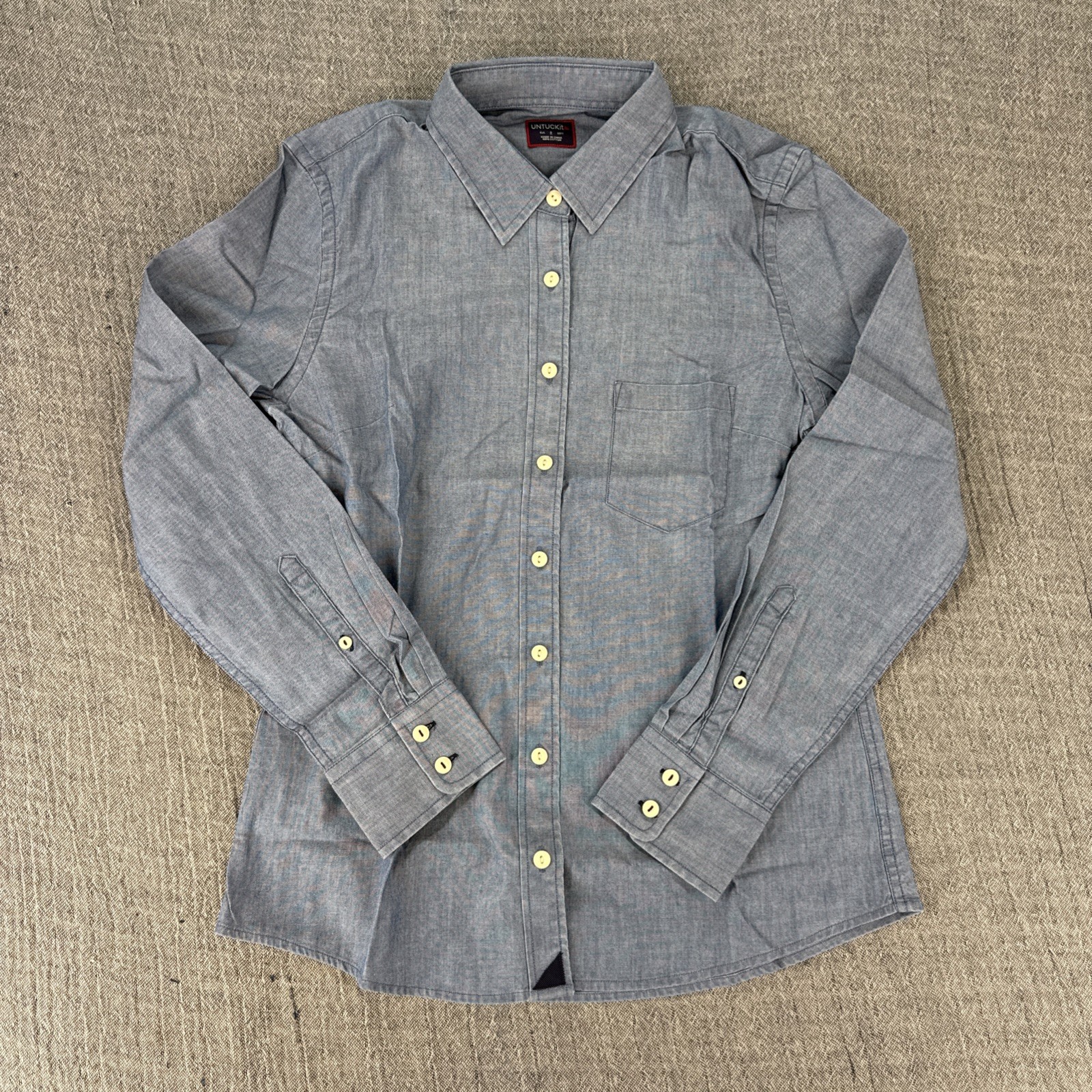 UNTUCKit Valori Womens Long Sleeve Button Up Blue Cotton Shirt New – PICK SIZE