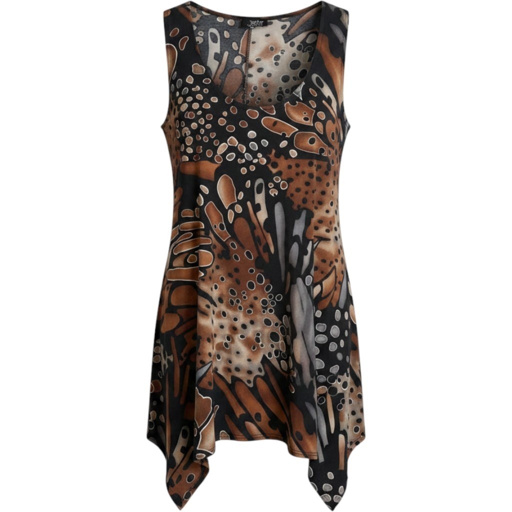 Jostar Size S Abstract Butterfly Print Sharkbite Hem Tunic Fairy Art to Wear