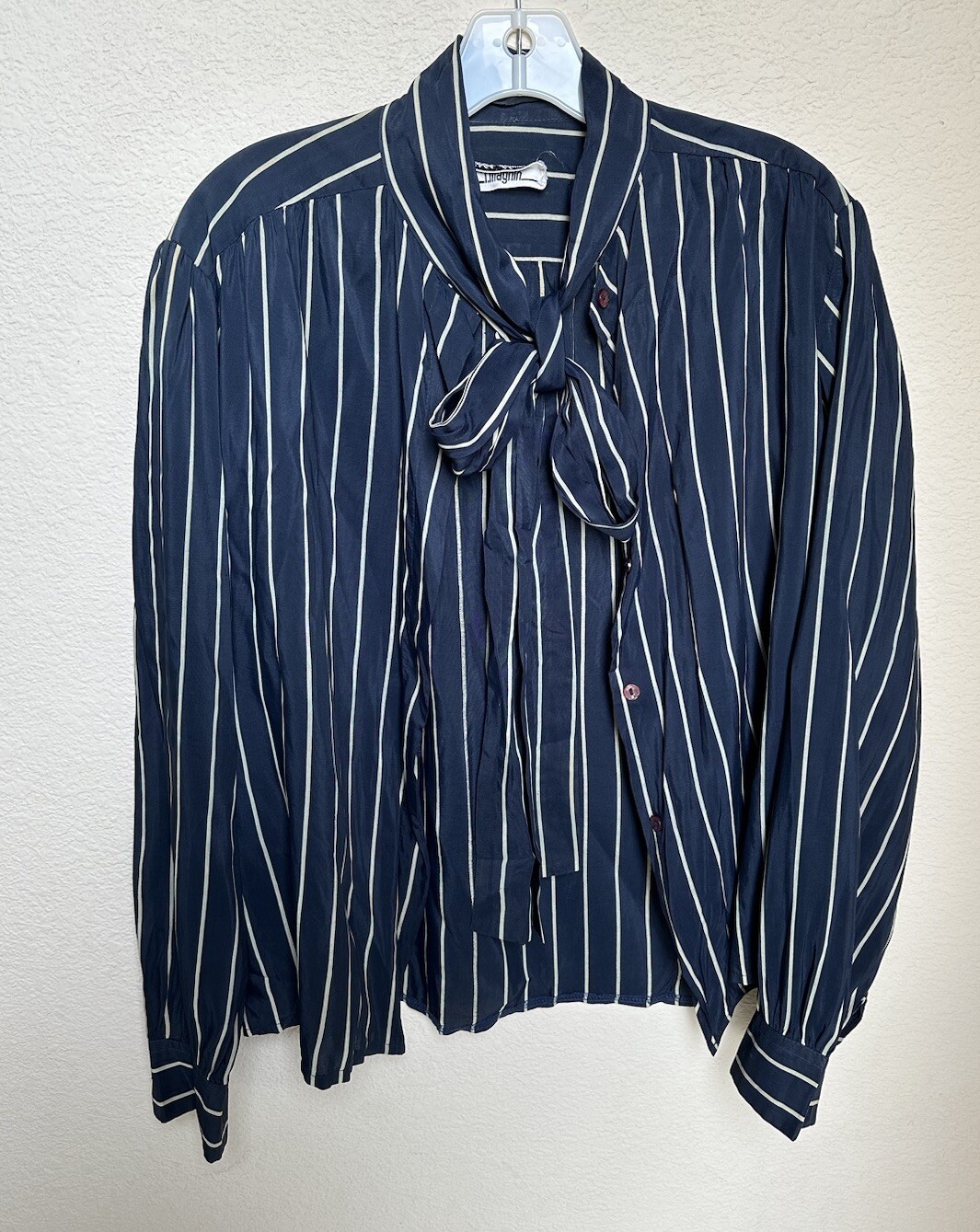 Vintage Adolph Schuman I. Magnin Women’s Blouse Long Sleeve Striped Size Large