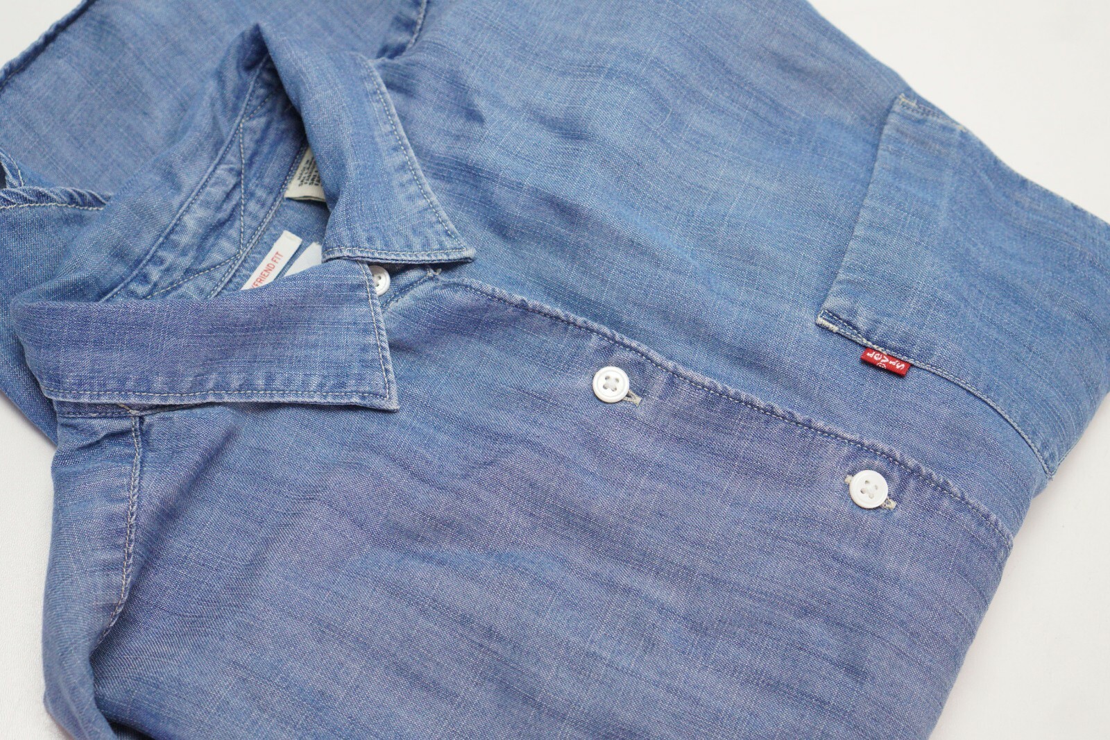 Woman Levi’S Casual Shirt Boyfriend Fit Cotton Blue S MJA774