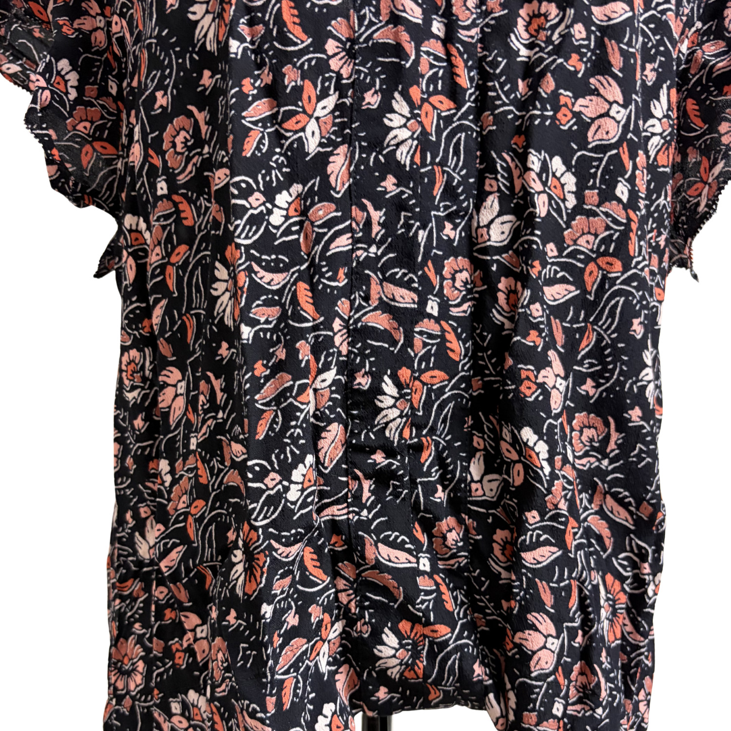Floral Flare Ruffle T-Shirt Tee Women XS Sanctuary Boho Hippie Bohemian Pink