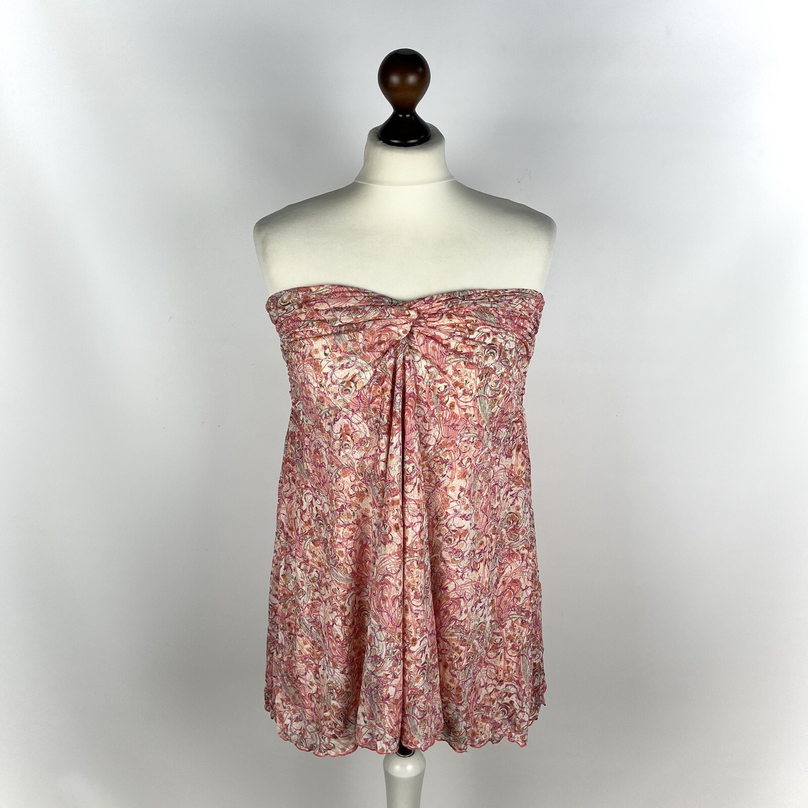 Designer Diane Von Fustenberg Ladies 100% Silk Sleeveless Blouse Top Size 8 Pink