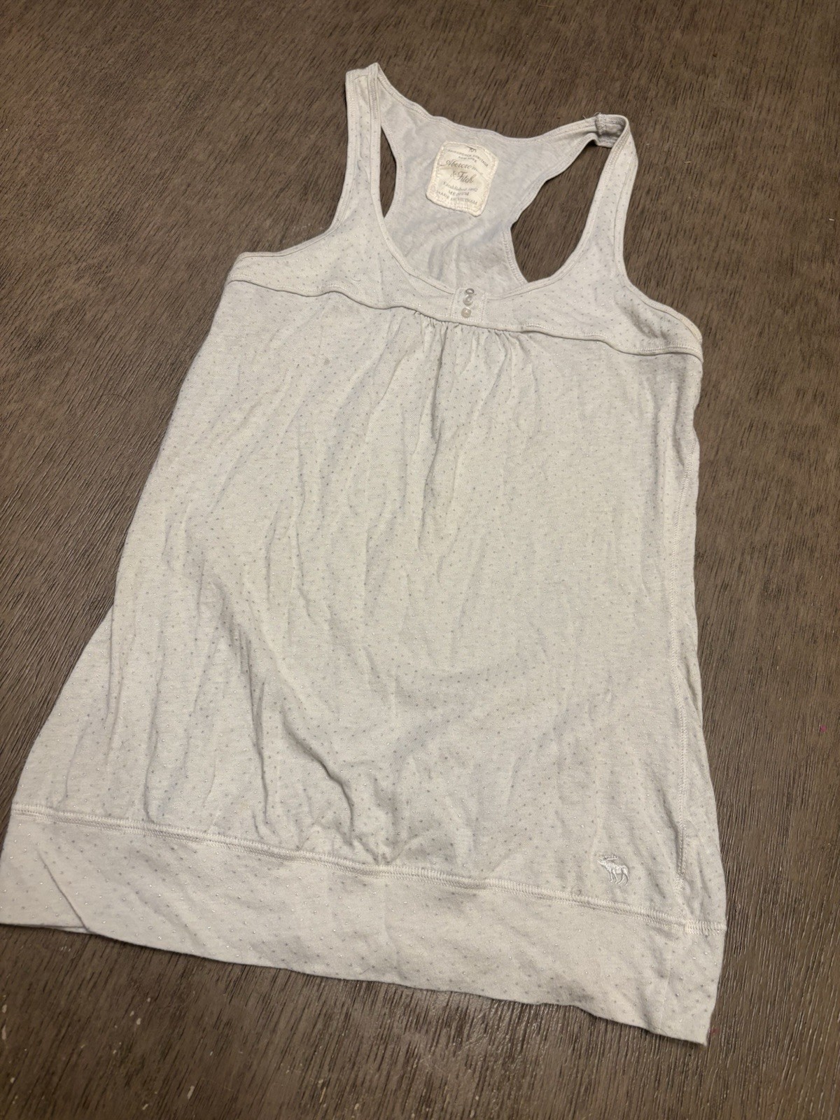 Abercrombie And Fitch Y2K White Pink Trim Women’s Flowy Babydoll V-neck Tank M