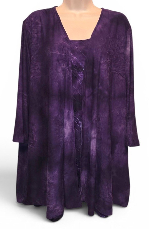 Catherines Purple One Piece Stretchy Blouse Top Size 2X