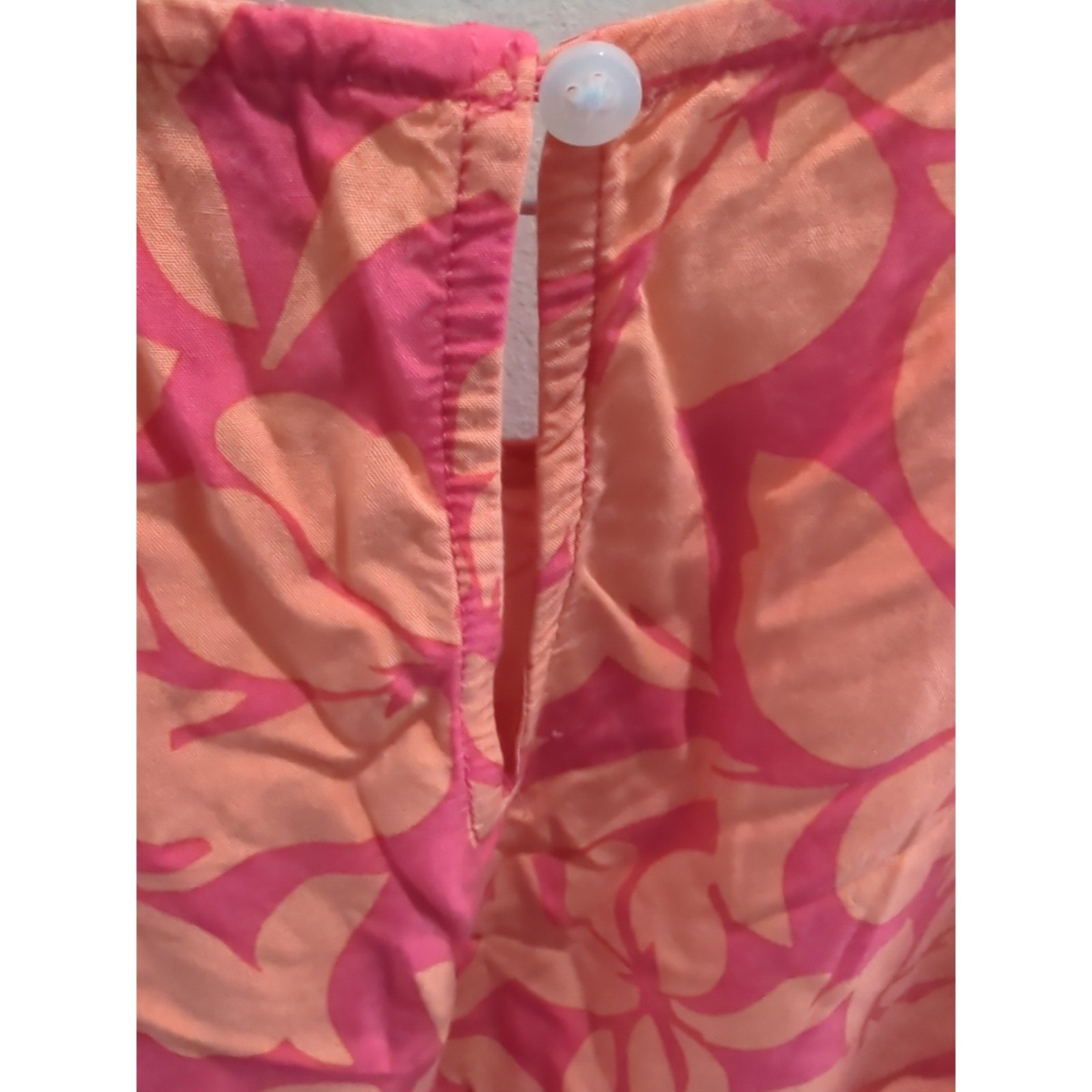 J. Crew Floral Smocked Tanktop Tie Shoulder Orange/Pink – Size XL
