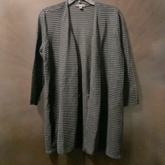 ALFANI sheer/striped/thigh- length, dress jacket, size M
