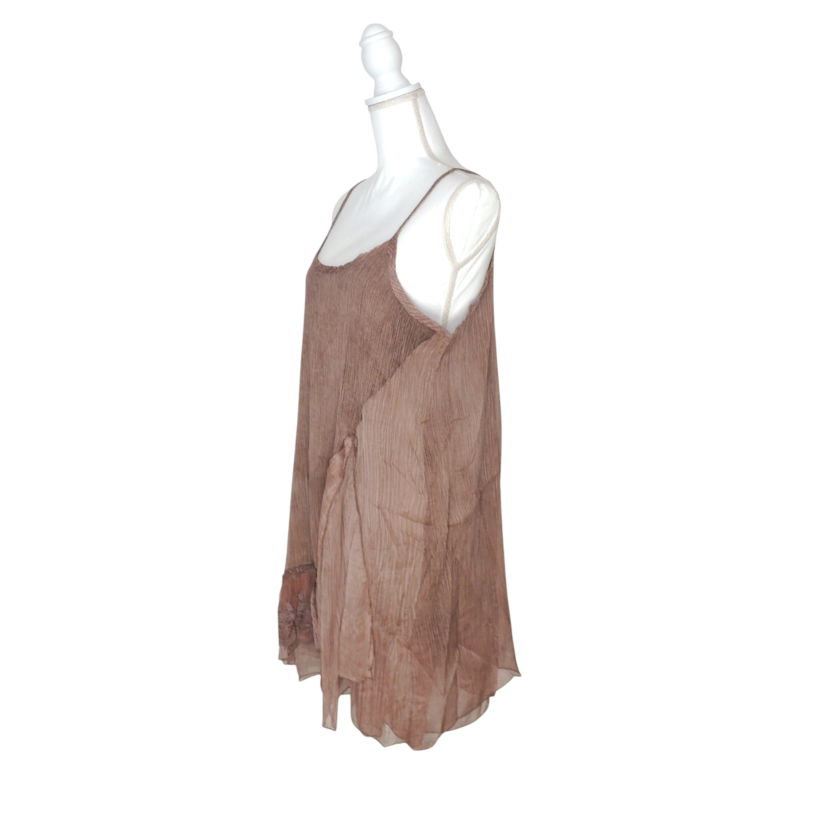 Pretty Angel Lined Tunic Tank Top Lined Blouse 60200 Brown CF Medium