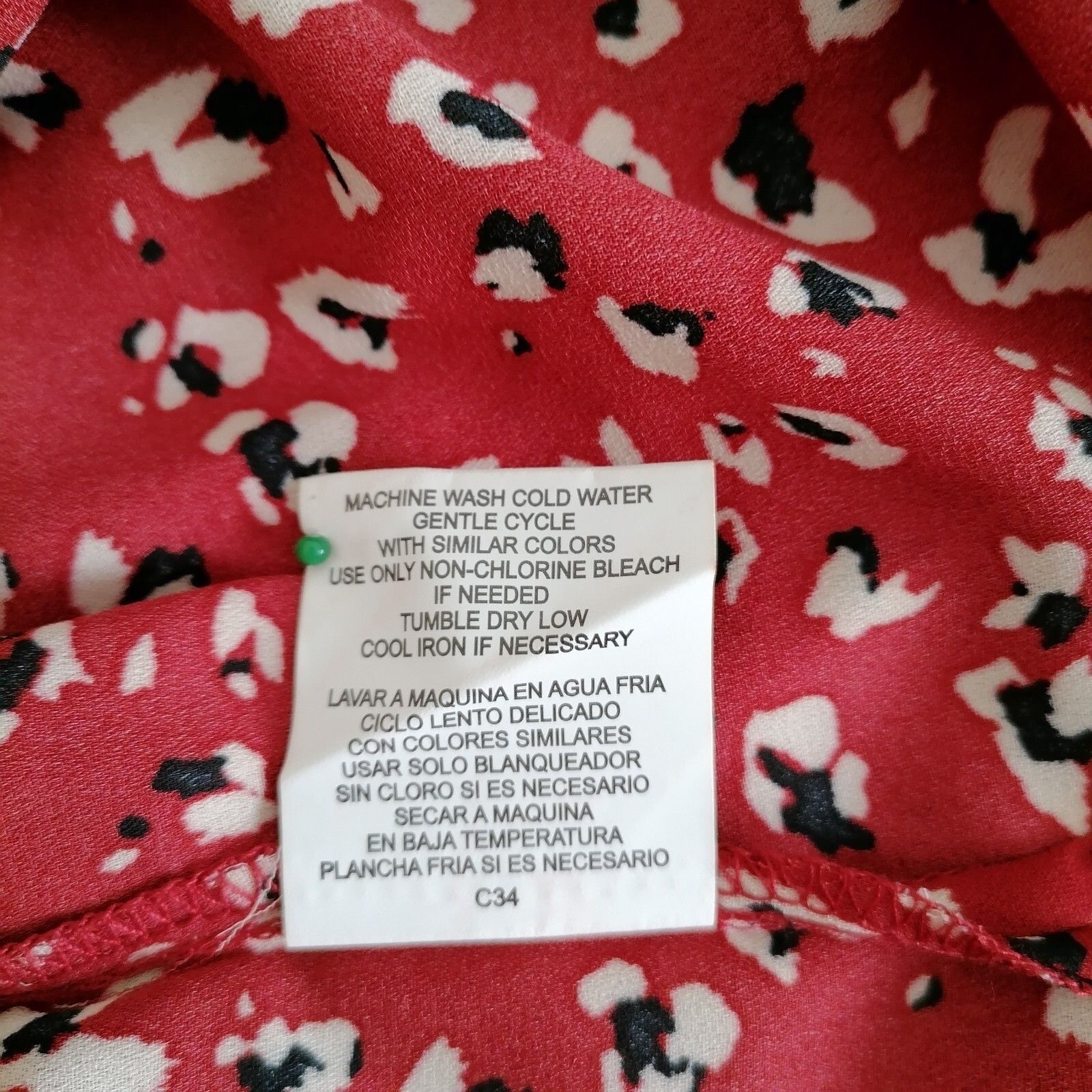 Luxology Womens Red Sleeveless Collared Overall Printed Button Up Top Size S New