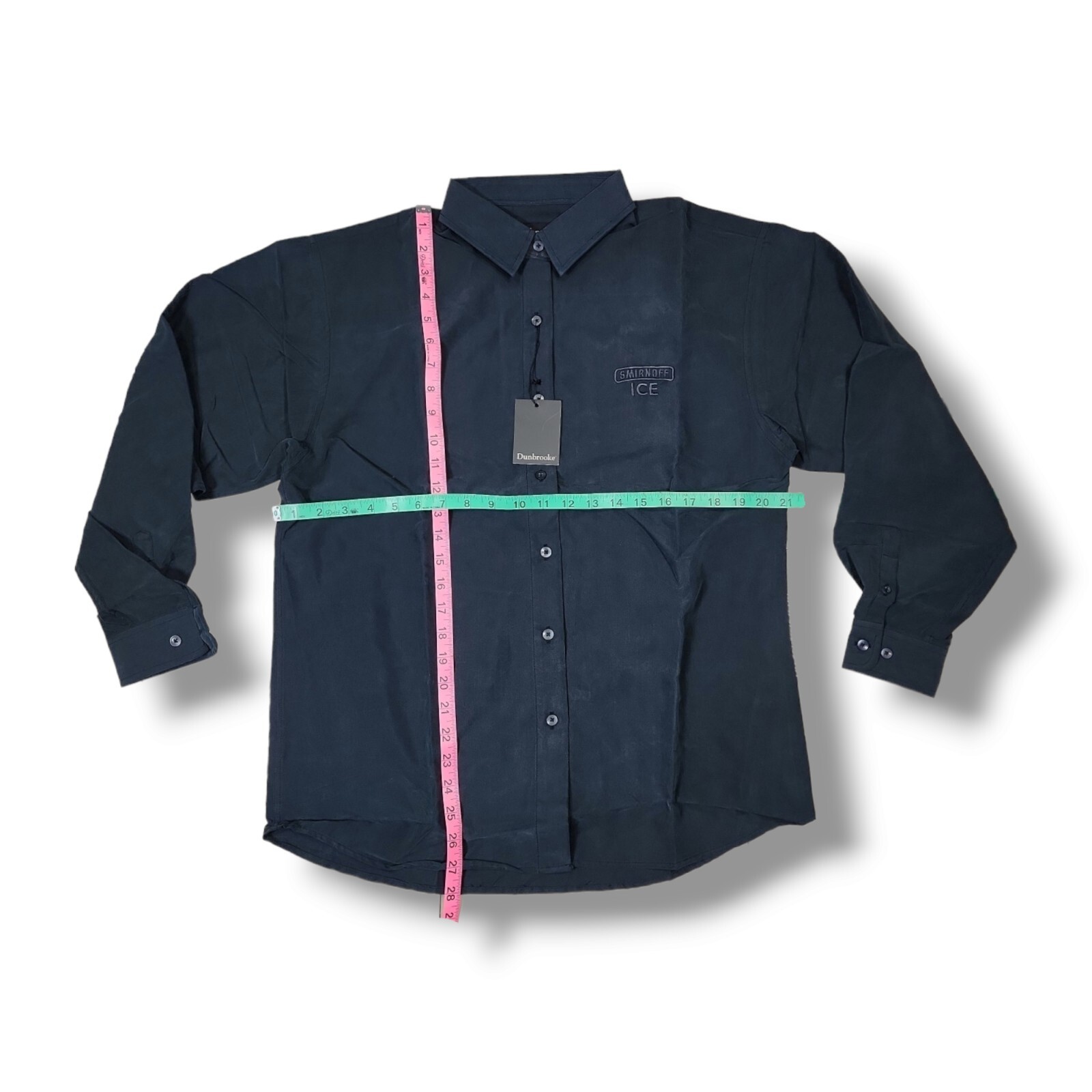 SMIRNOFF ICE Embroidered Logo Dunbrooke Button Long Sleeve Black Shirt Women’s M