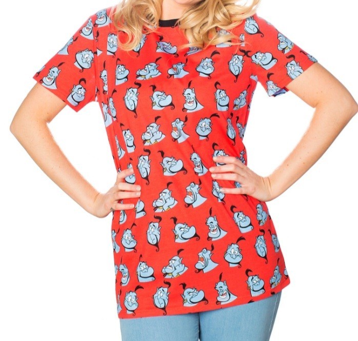 Disney Aladdin GENIE Shirt Allover Repeat Size Small Women