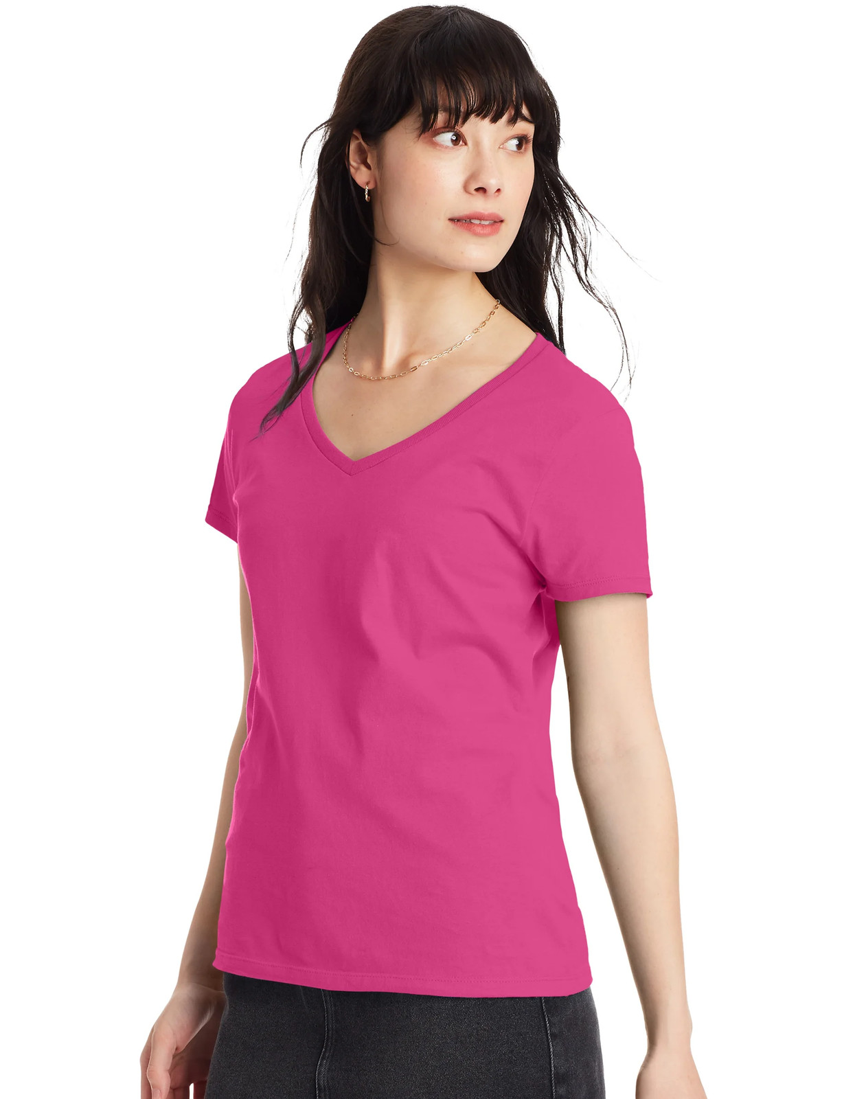 Hanes Womens T-Shirt 2-Pack Tee V-Neck Nano-T Short Sleeve Ultra-light cotton