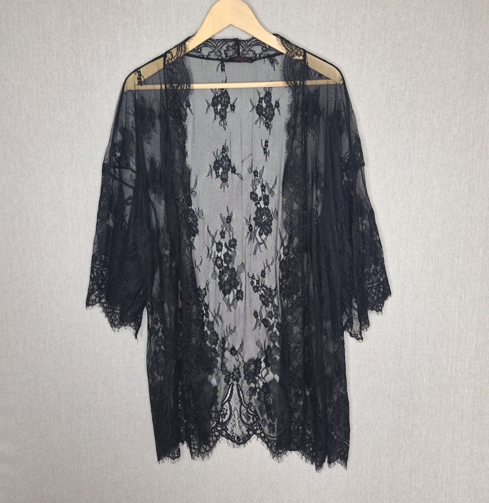 Avid Love Soft Lace Kimono Cover Up Size XL Preppy Beach Lounge Chic