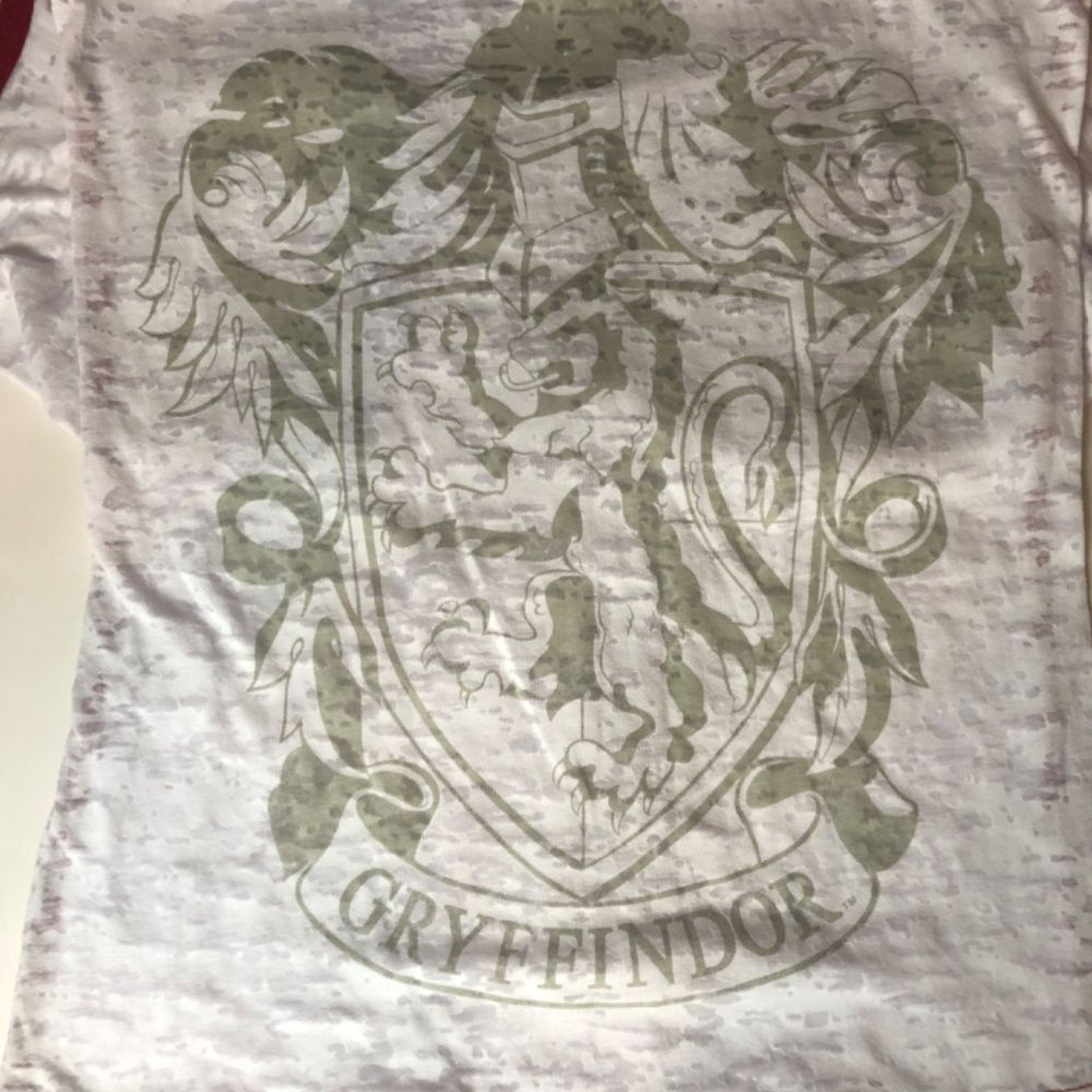 Wizarding World Of Harry Potter Womens Short Sleeve Red & White Soft Top Size S