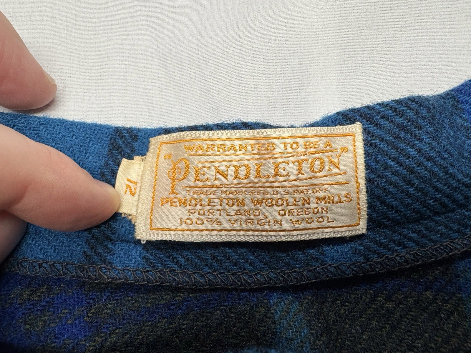 Pendleton Vintage 50s Doughnut Skirt Wool Blue Plaid Rockabilly Midi Skirt Sz 12