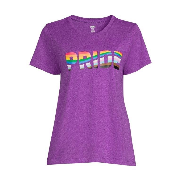 Way To Celebrate Women’s Ripple Graphic T-Shirt Pride Purple XL