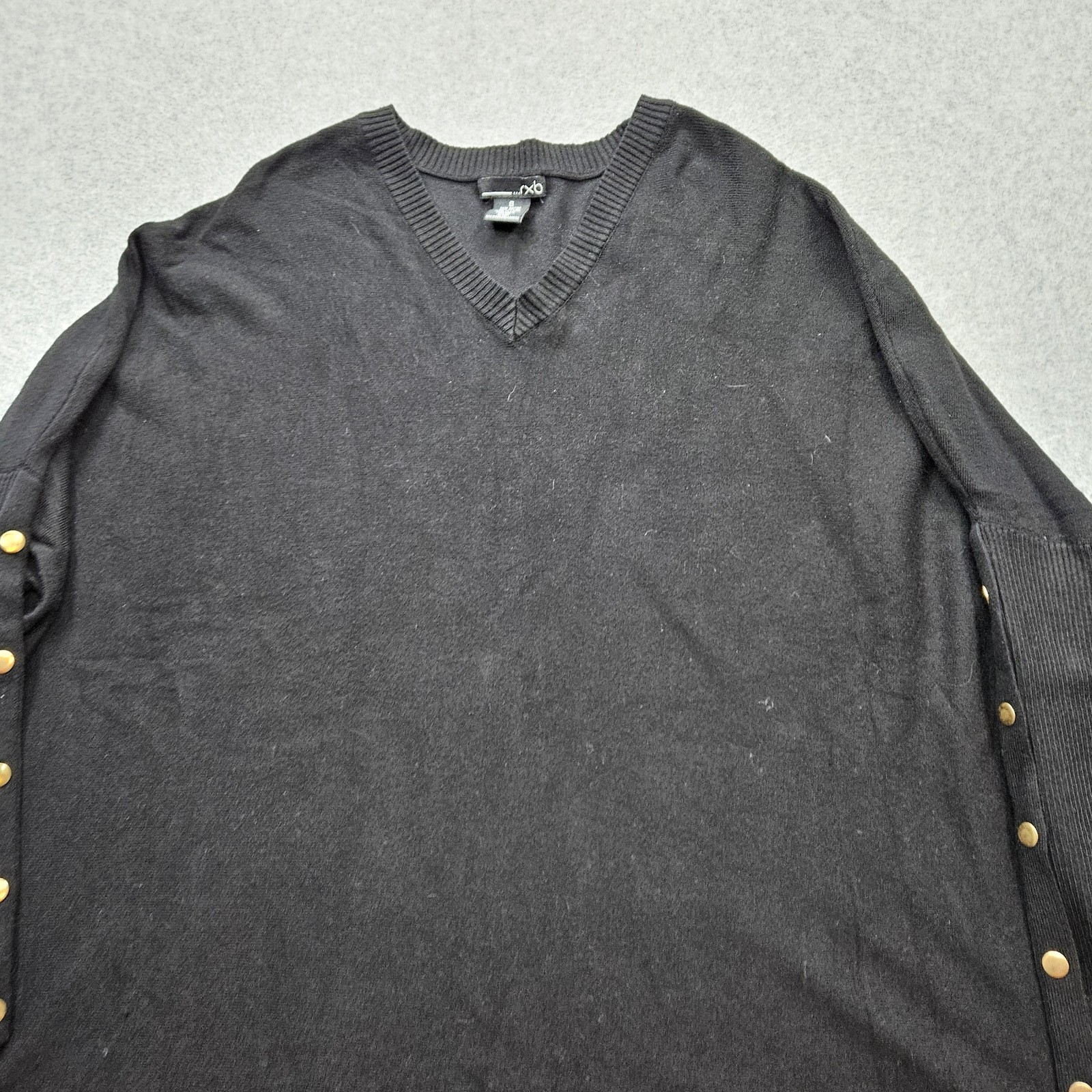 RXB Women’s Small Black V-neck long sleeves with Elbow Buttons