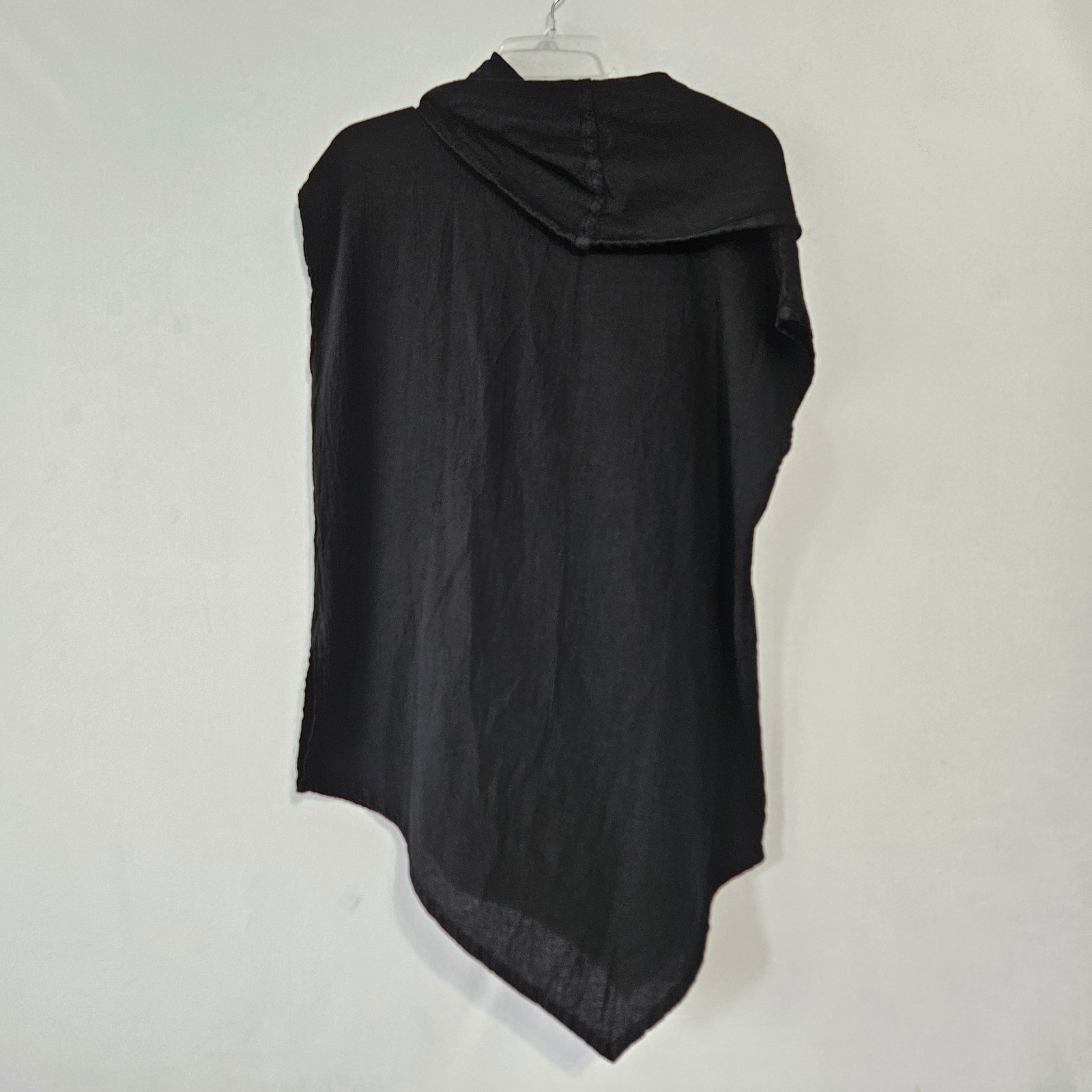 Oh My Gauze Top 2 Black Cowl Neck Asymmetrical Sleeveless Cotton Boho Minimalist