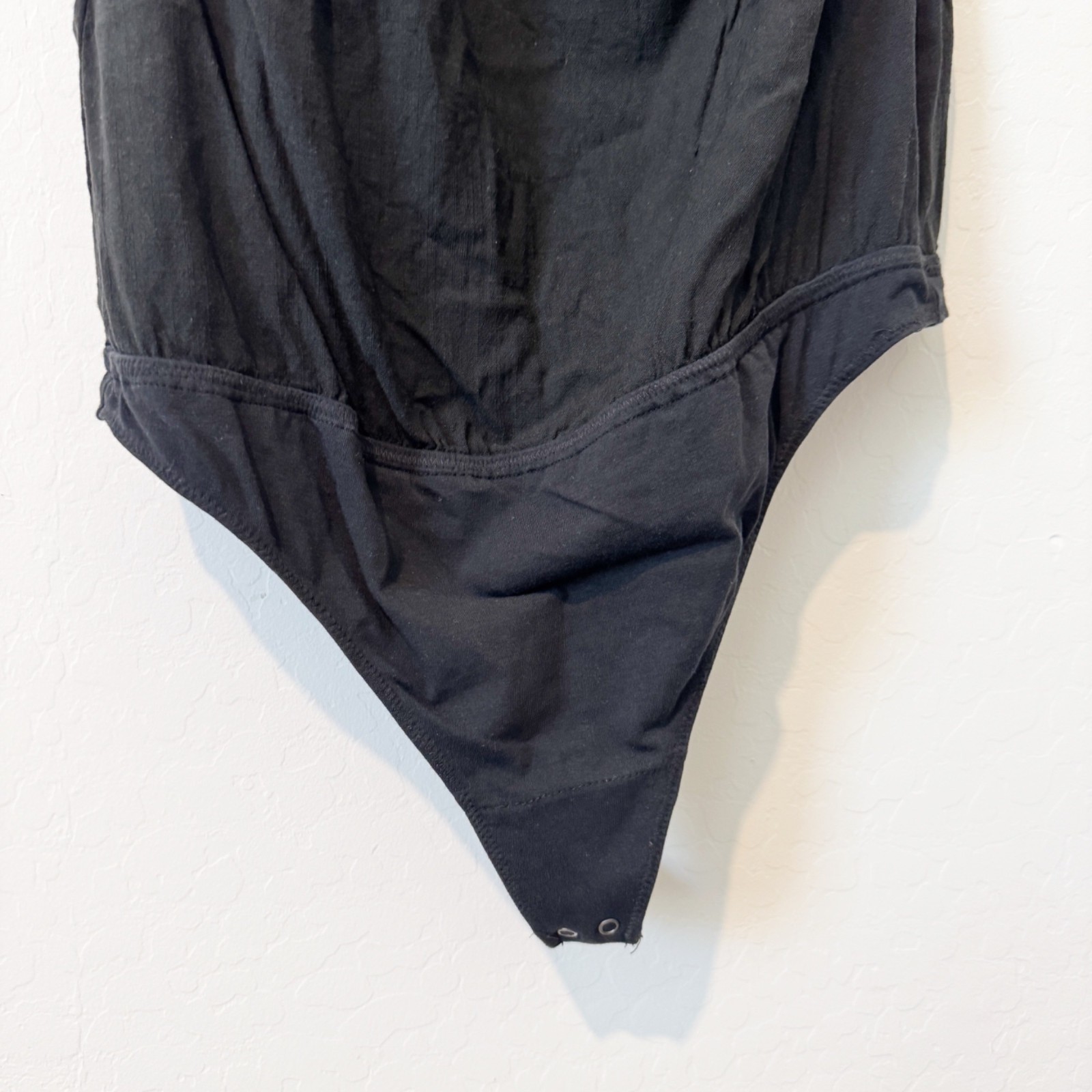 Abercrombie One Shoulder Tie Asymmetrical Bodysuit Black Casual Night Out Large