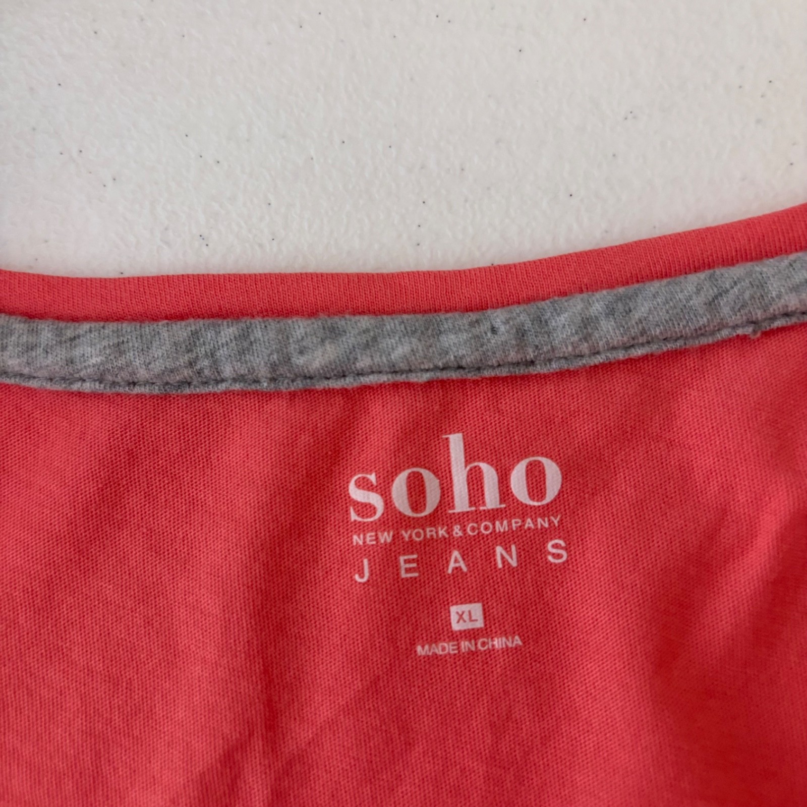Soho Jeans New York & Company T-Shirt Women’s XL Pink Eyelet Lace Short Sleeve
