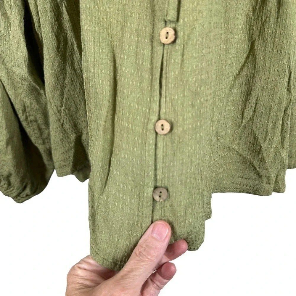 Promesa NWT Prairie Collar Green Button Front size Small NWT Feminine Girlie