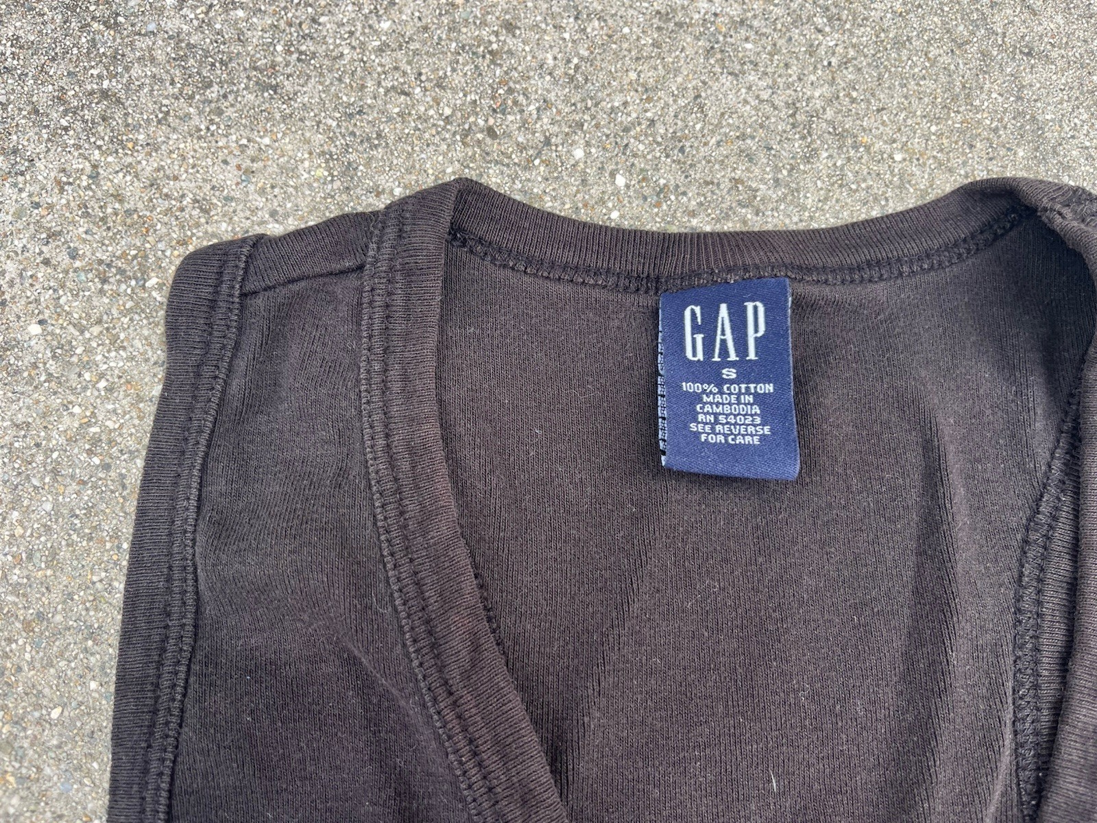 Vintage Gap tank top xs black 100 cotton vtg 90s y2k baby rib tee extra small