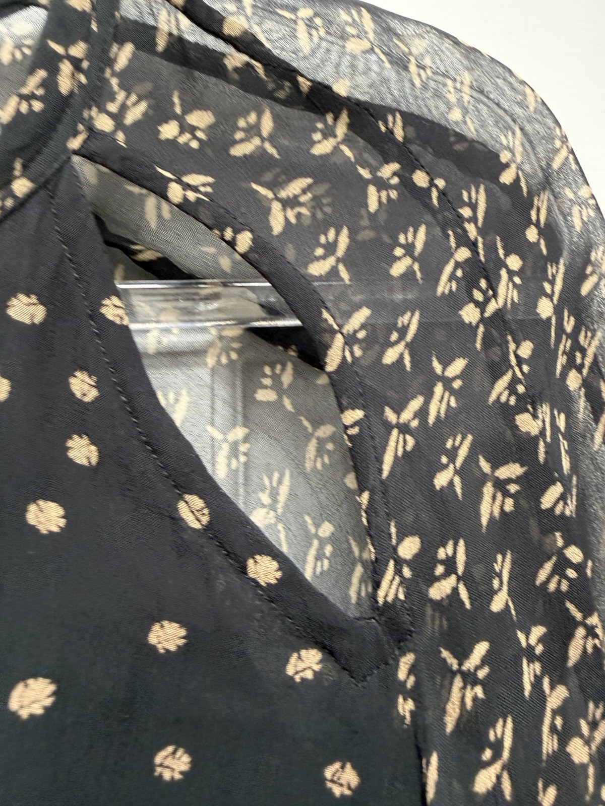 Isabel Marant Etoile Black Presley Sheer Floral Cutout Blouse Keyhole M EU 38