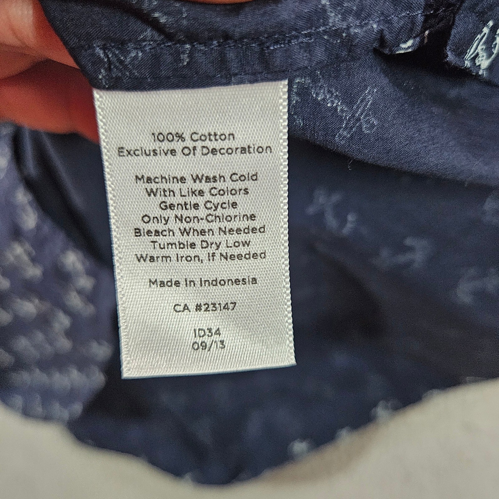 Talbots Womens Navy Blue Anchor Nautical Print Cotton Button Down Shirt Size 10