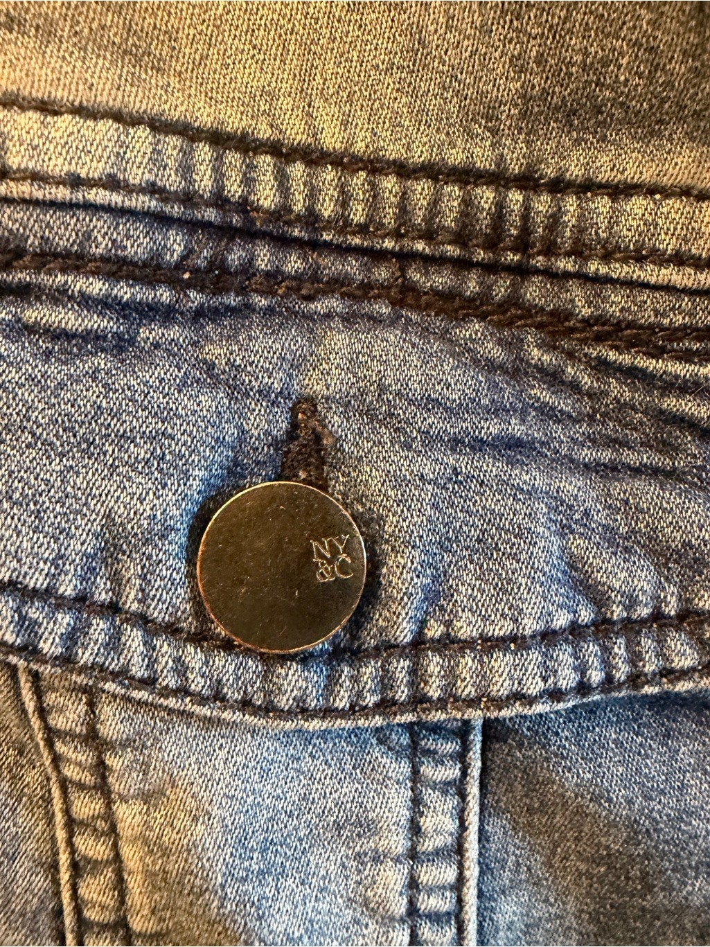 New York & Company Light Blue Denim Jacket L