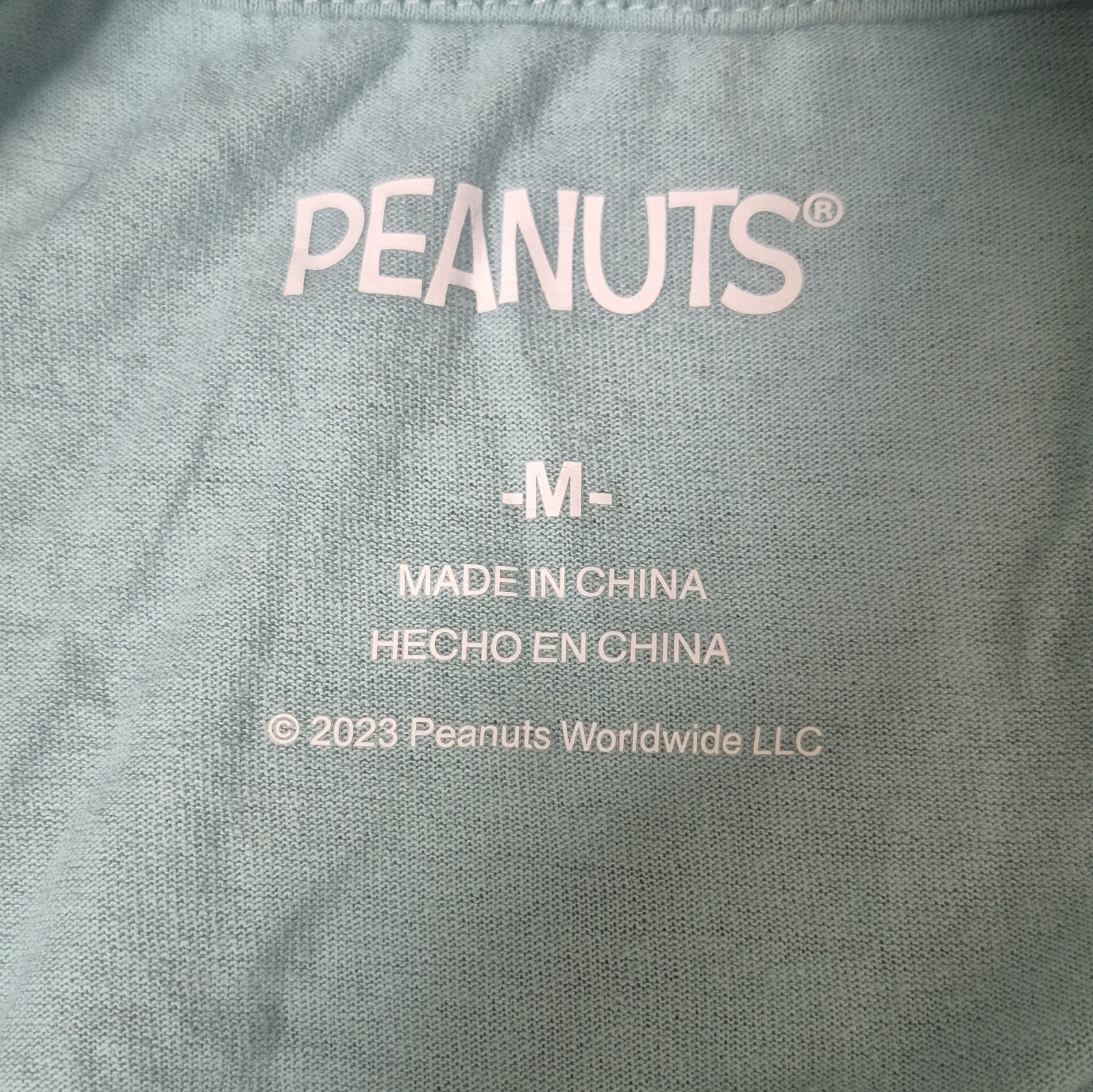Peanuts Blue Lucy Linus Graphic Print Crew Neck T-Shirt Size M Regular