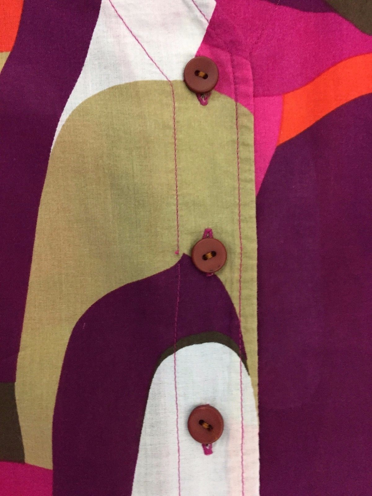 Womens Button Up Blouse Abstract Tag Missing