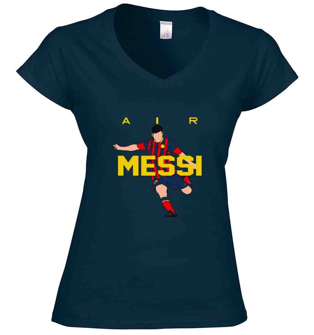 V-NECK Ladies NAVY Lionel Messi FC Barcelona “NEW AIR” shirt Ladies