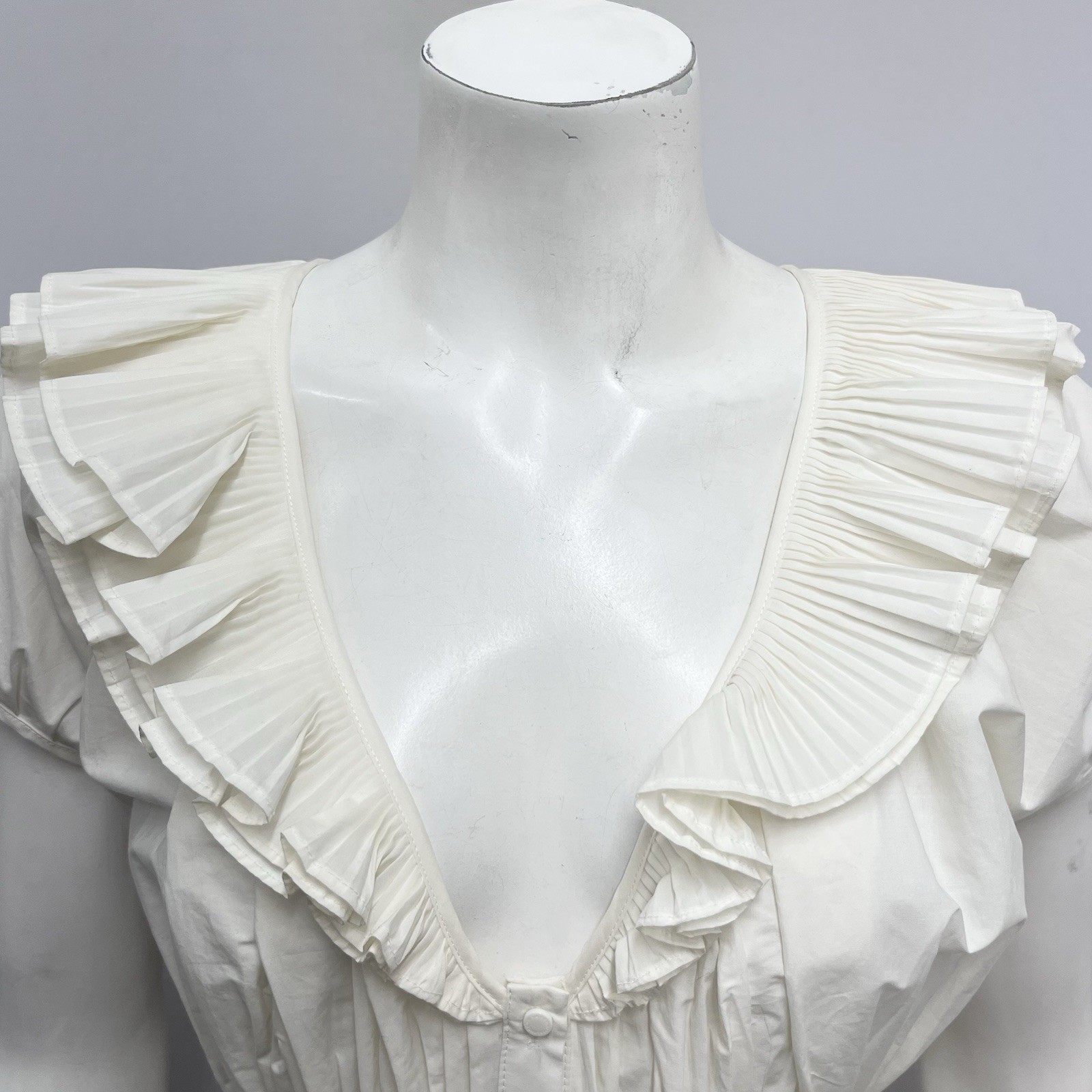 Catherine Malandrino Top Ivory Tone NWT $275.00 100% Cotton Size 8 Fits 6