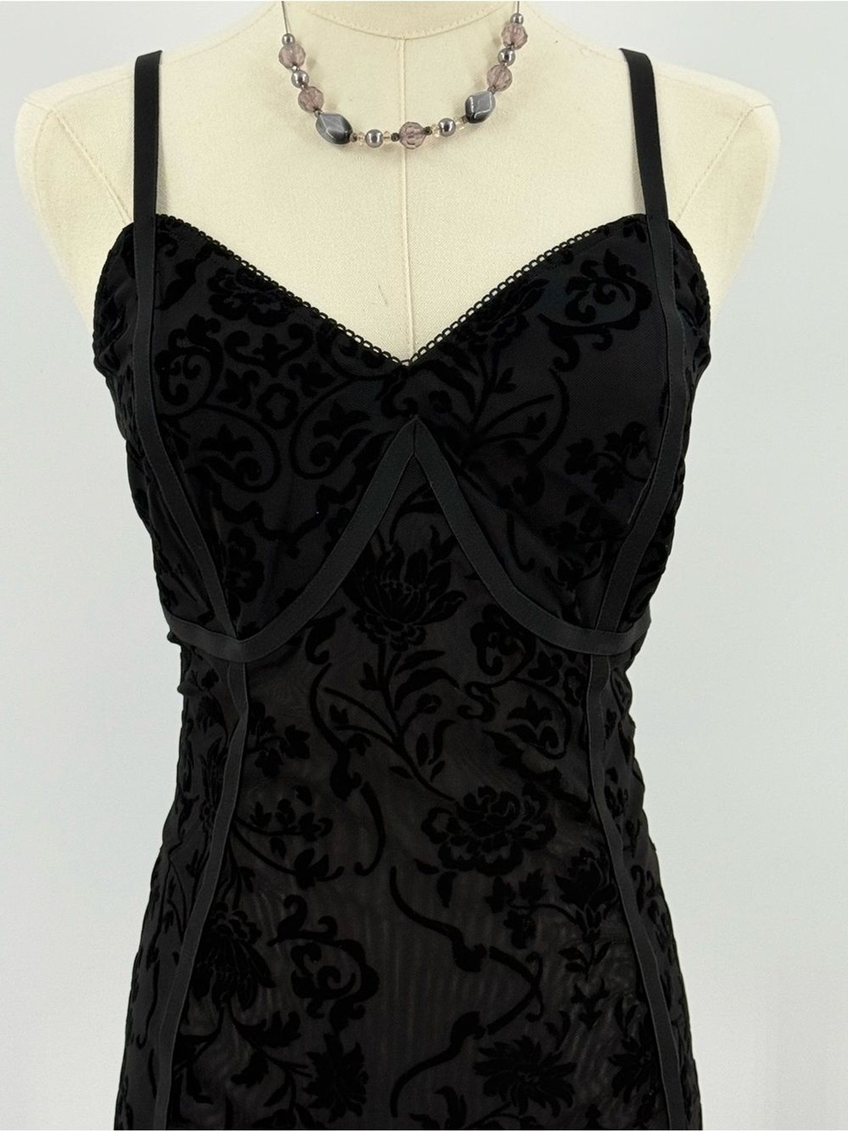 BloomChic Black Velvet Burnout Slip tank